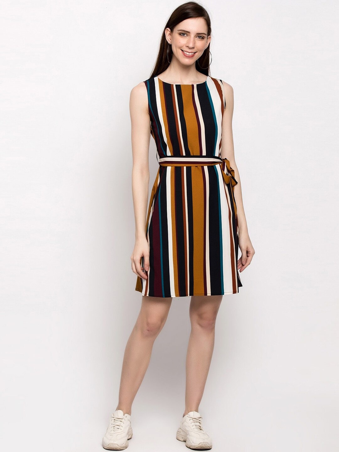 

Slenor Striped Crepe Sheath Dress, Multi