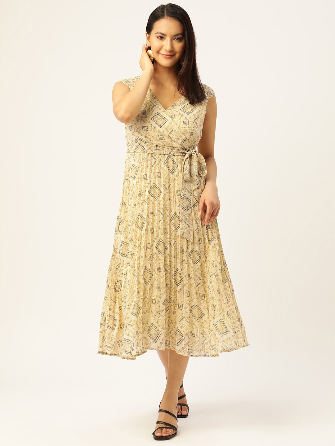 

Slenor Floral Georgette Midi Dress, Yellow