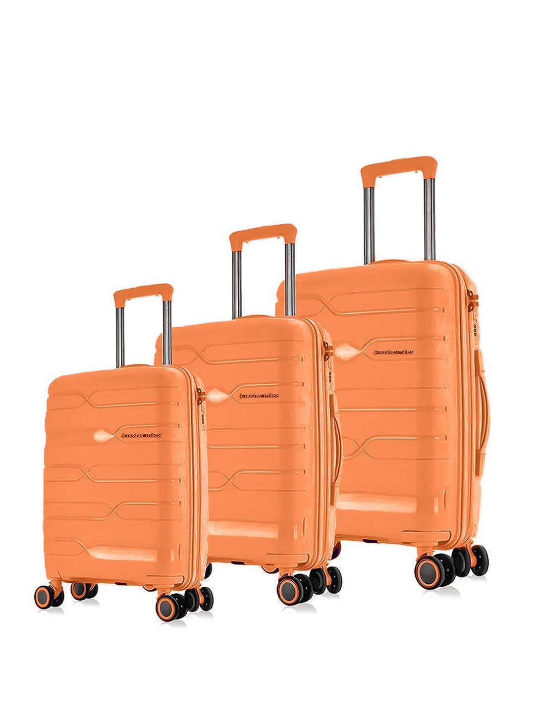 

Nasher Miles Paris Polypropylene Small-Medium-Large Orange Trolley Bags (55-65-75 cm)