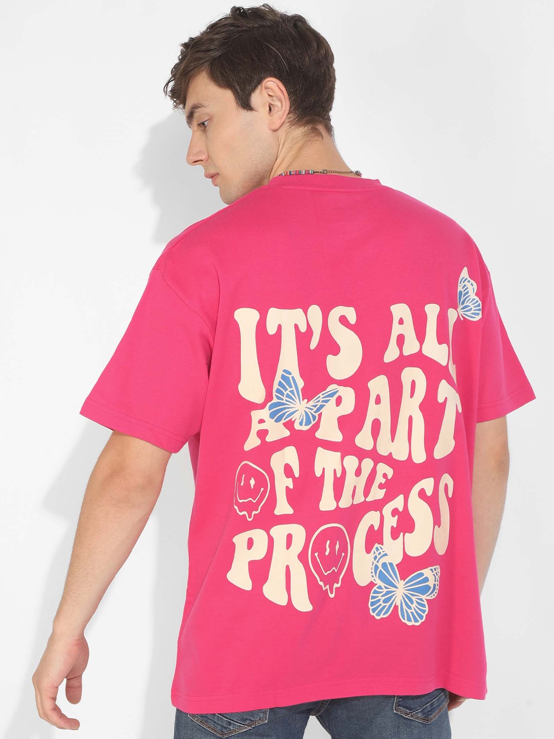 

PURPLEMANGO THE FRUIT OF FASHION Men Typography T-shirt, Pink