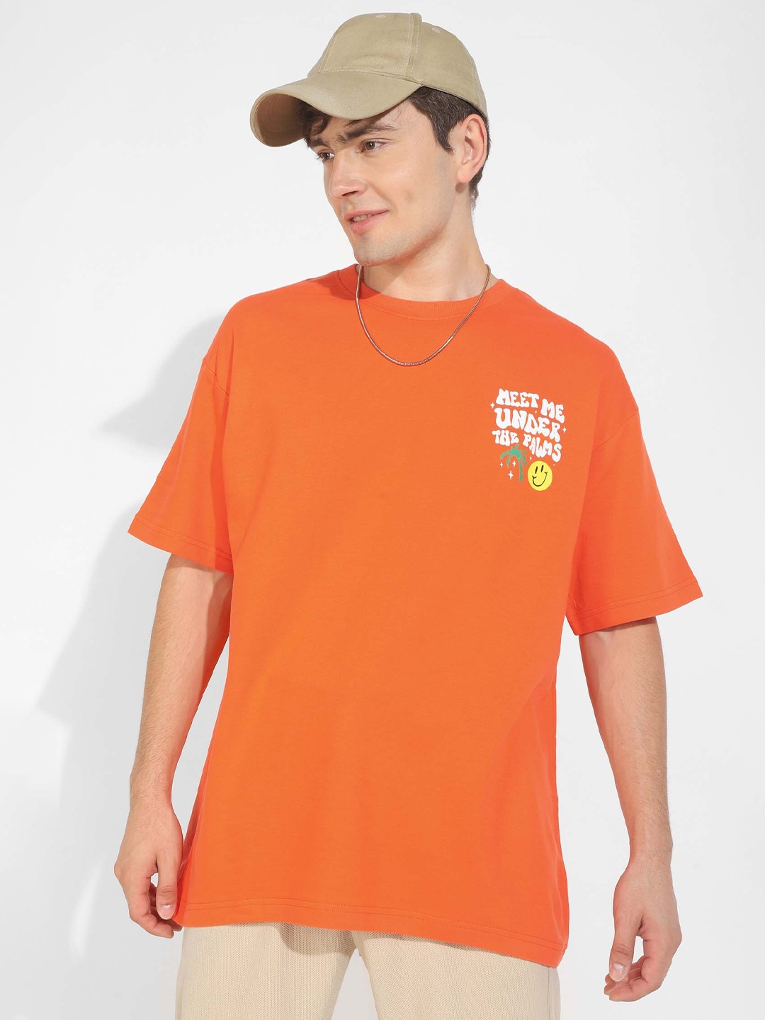 

PURPLEMANGO THE FRUIT OF FASHION Men V-Neck Pockets T-shirt, Orange