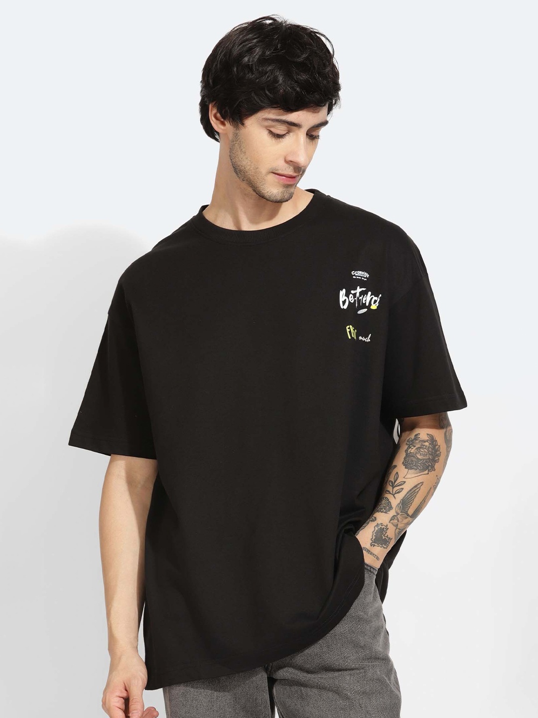 

PURPLEMANGO THE FRUIT OF FASHION Men V-Neck T-shirt, Black