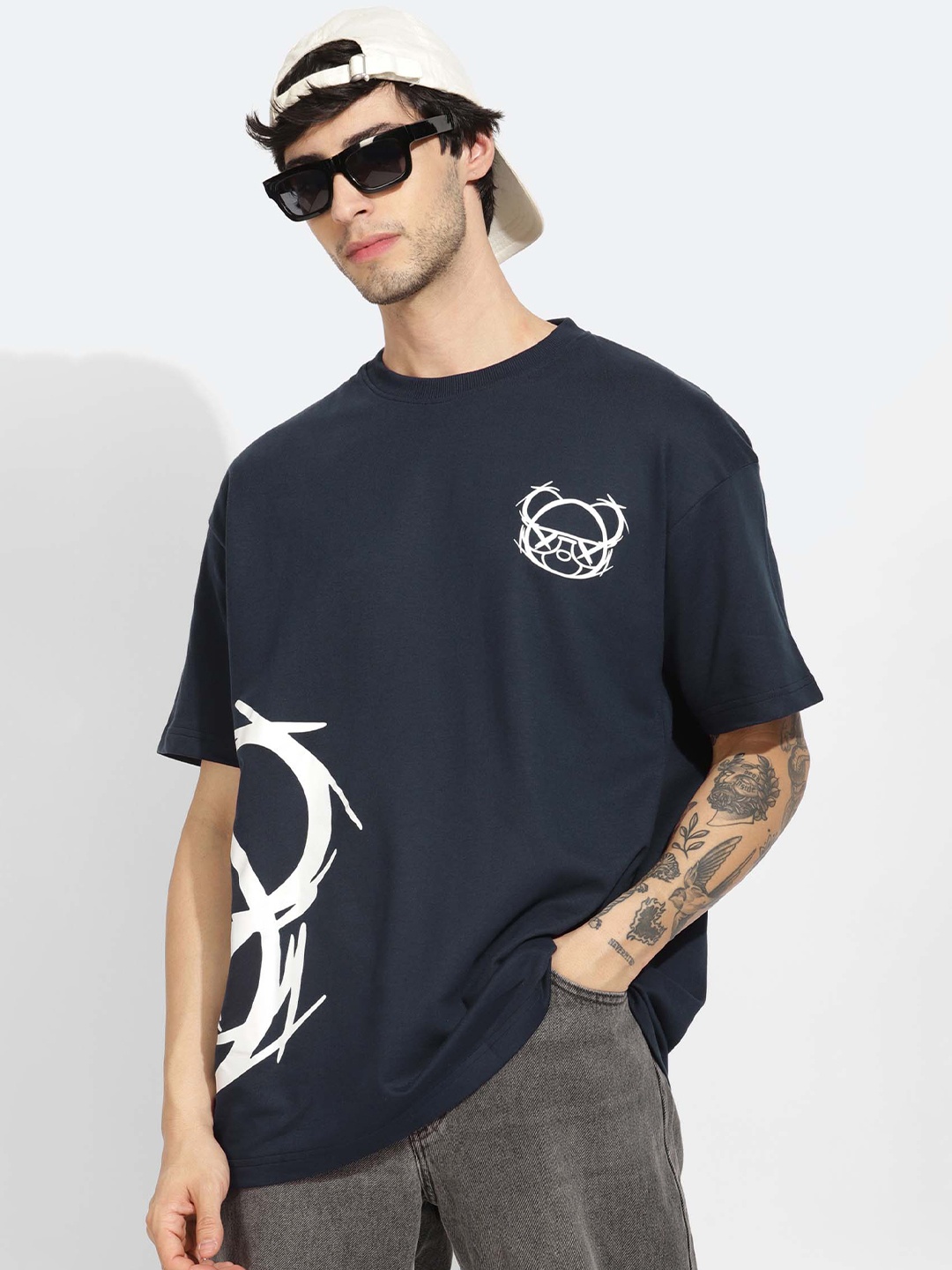 

PURPLEMANGO THE FRUIT OF FASHION Men Applique T-shirt, Blue