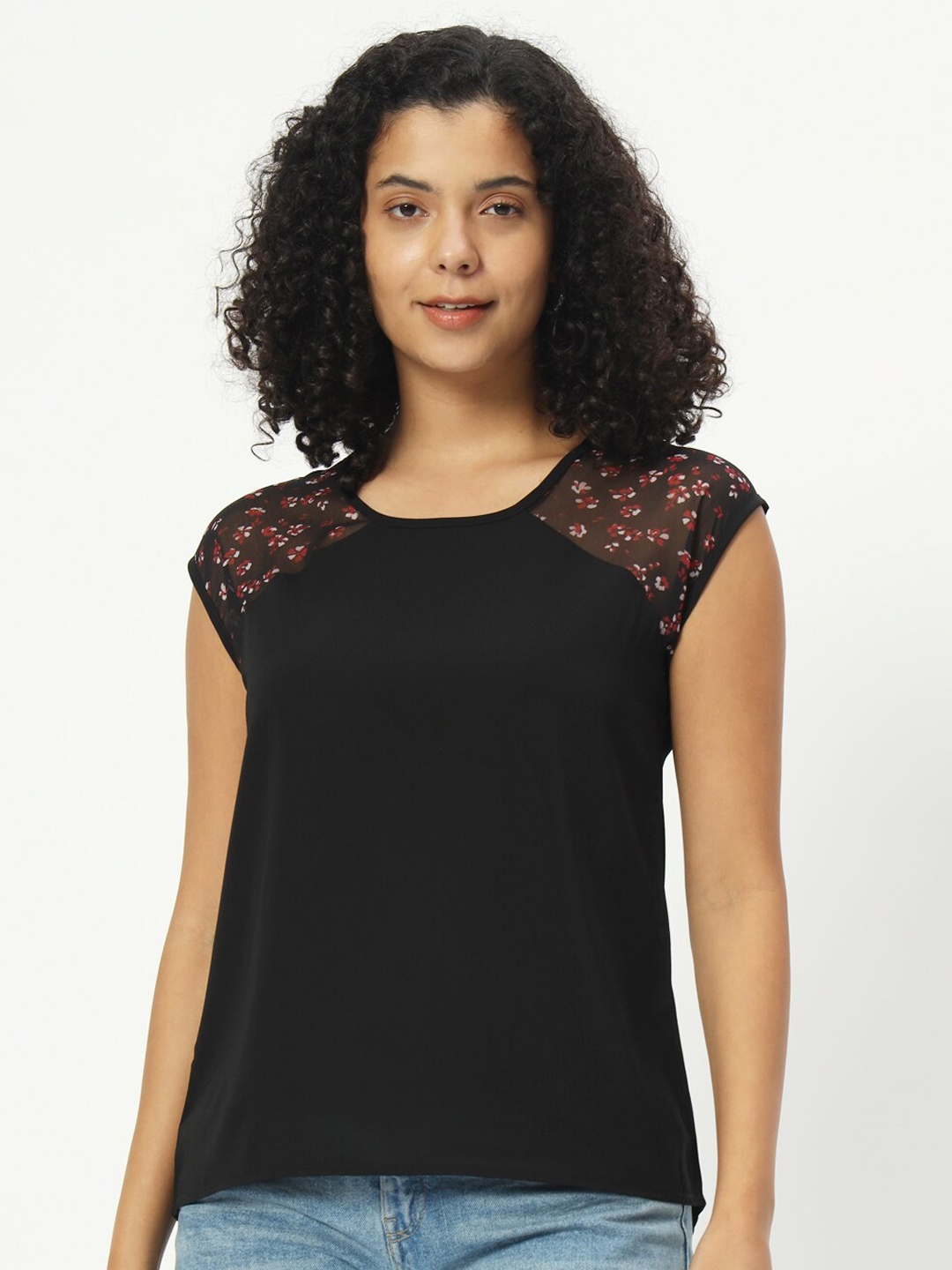 

CHARMGAL Crepe Top, Black