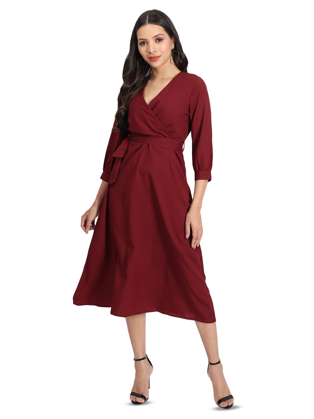 

BAESD Crepe Fit & Flare Midi Dress, Purple