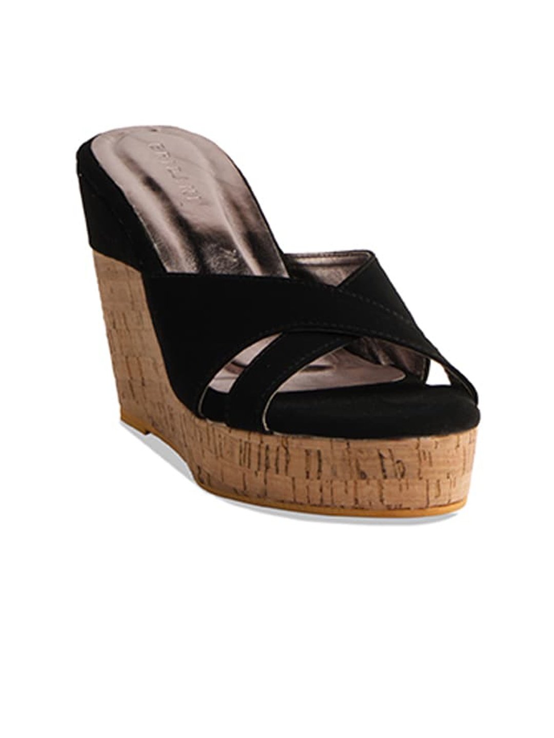 

ERIDANI Open Toe Wedge Heels, Black