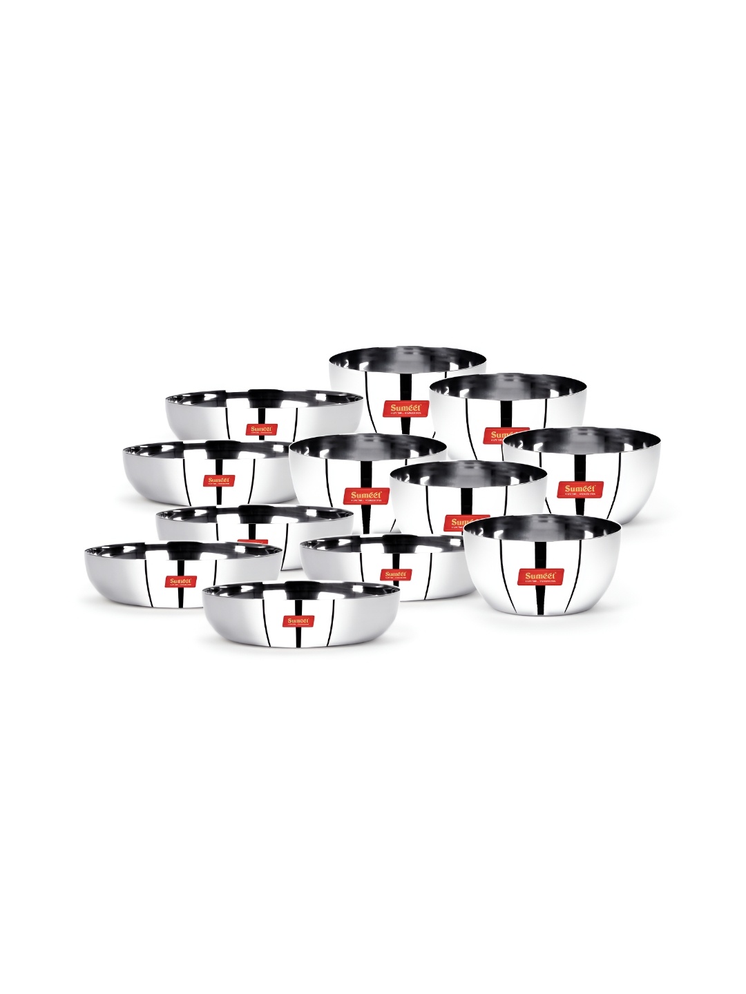 

Sumeet Steel & 12 Pieces Stainless Steel Glossy Dinner Set
