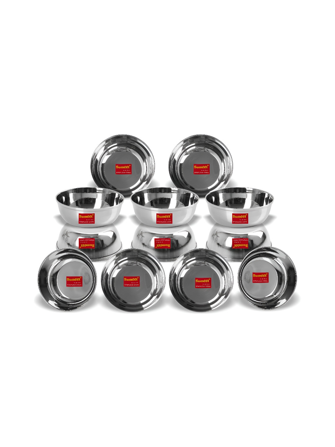 

Sumeet Steel & 12 Pieces Stainless Steel Glossy Bowls
