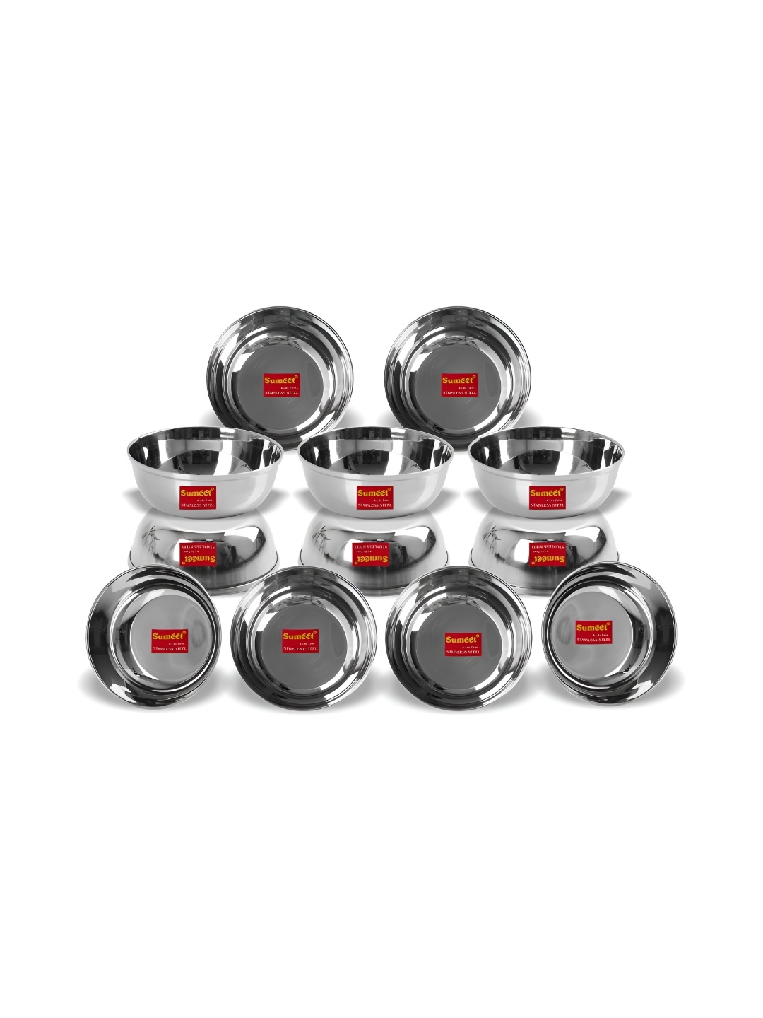 

Sumeet Steel & 12 Pieces Stainless Steel Glossy Bowls
