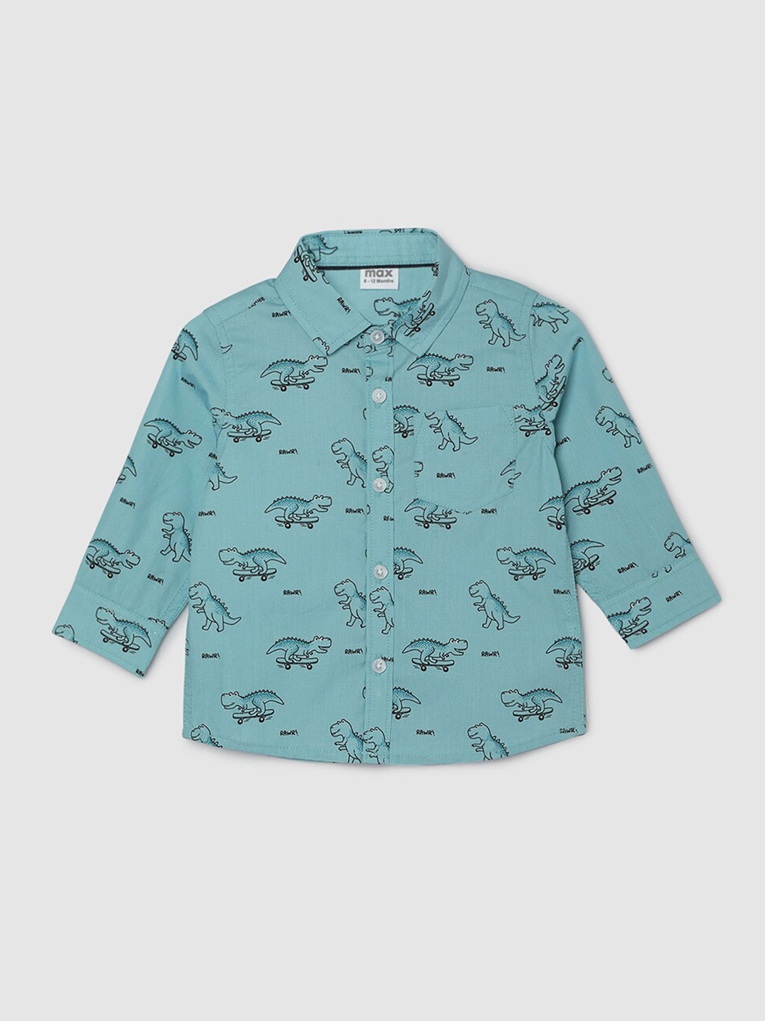 

max Boys Opaque Printed Casual Shirt, Blue