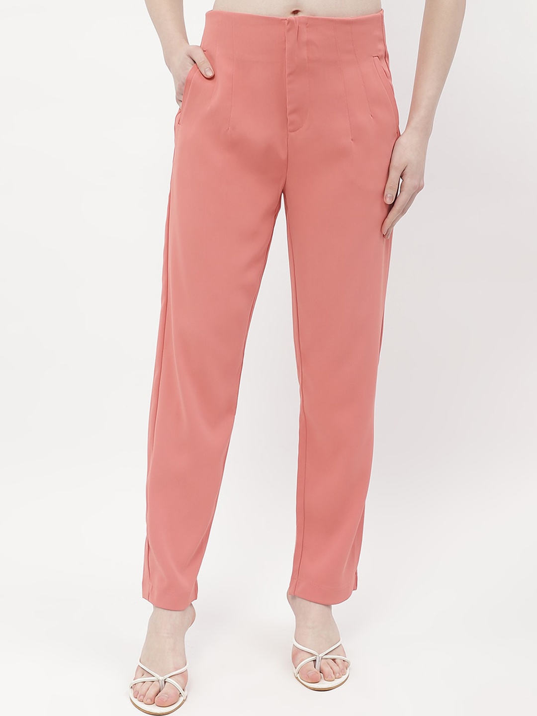 

Madame Women Pleated Trousers, Pink