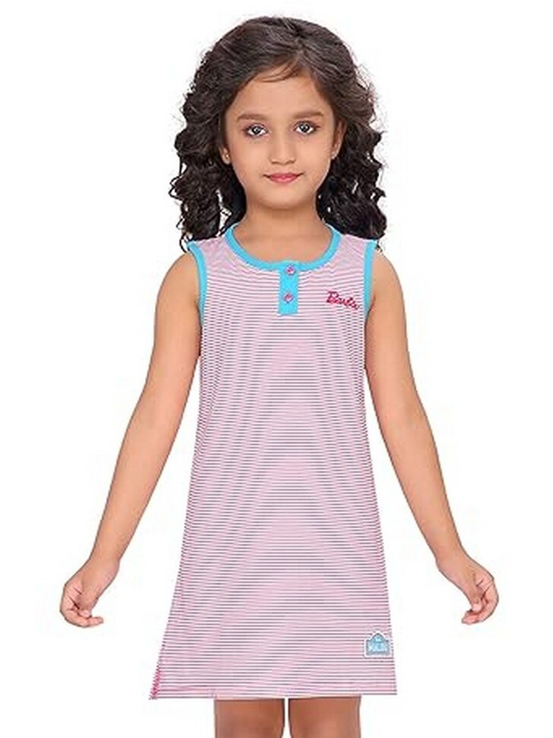

Barbie Girls Printed Pure Cotton Nightdress, Pink