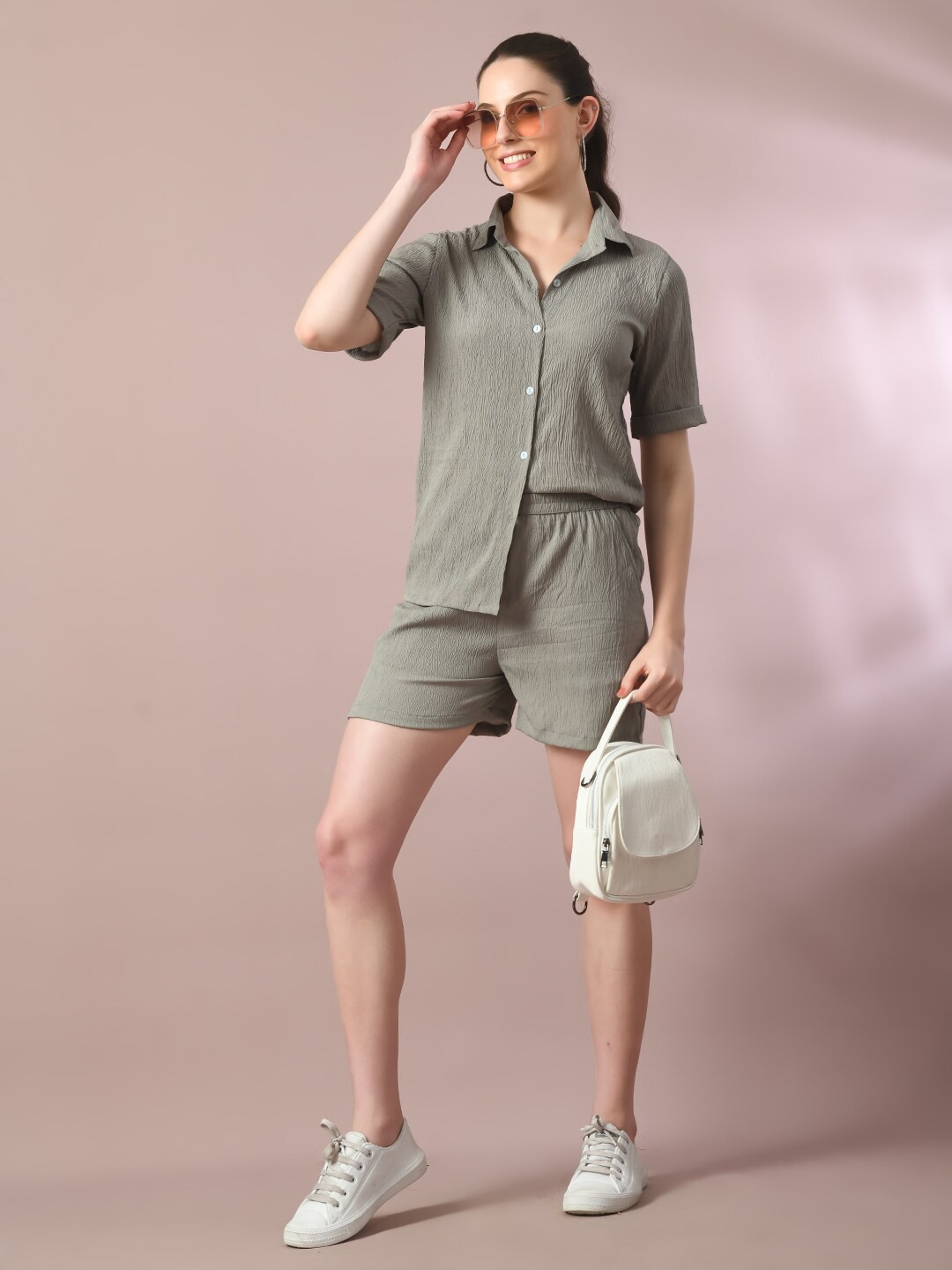 

HERE&NOW Women Smart Opaque Striped Casual Shirt, Grey