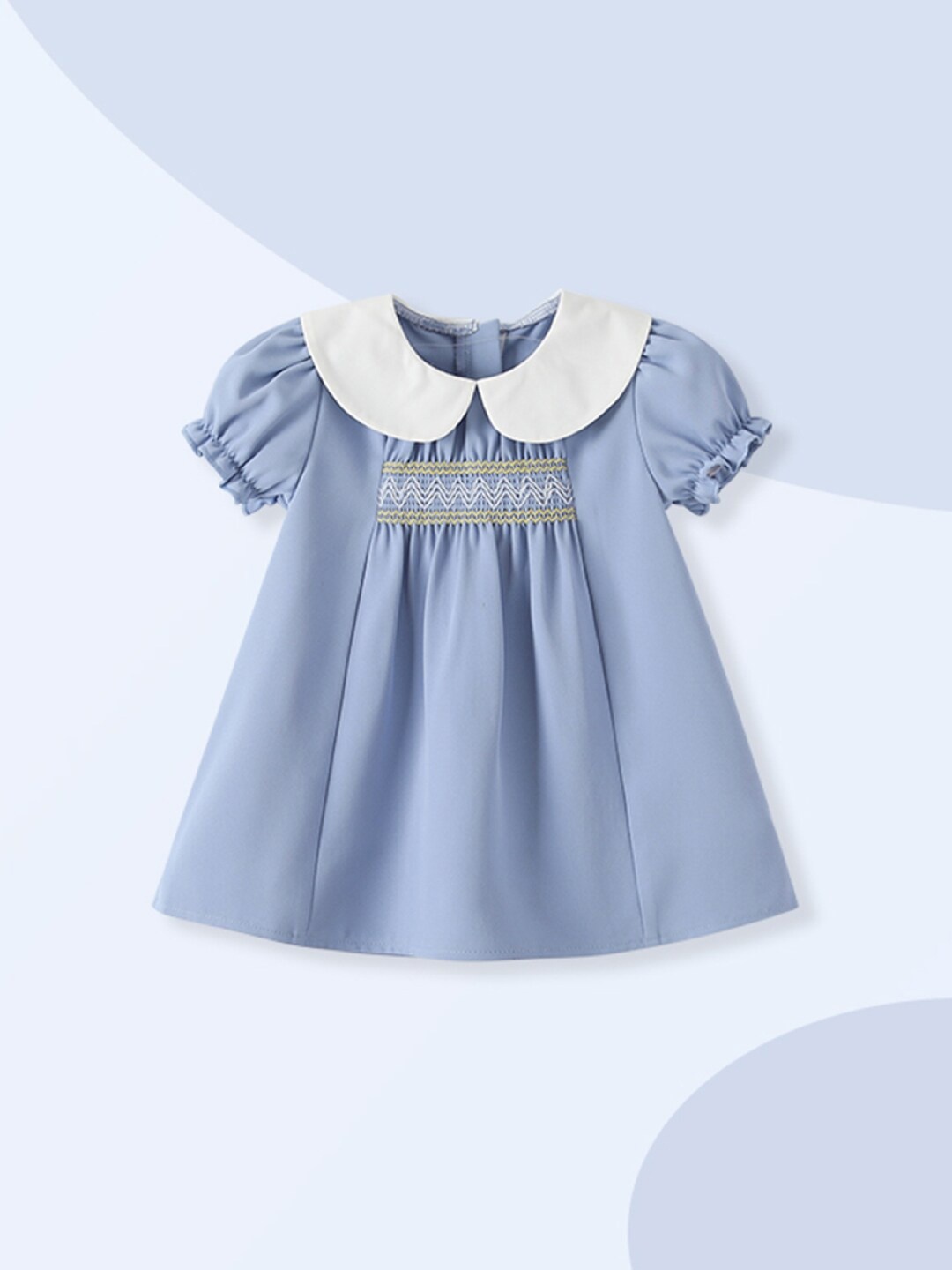 

StyleCast Peter Pan Collar Puff Sleeve A-Line Dress, Blue