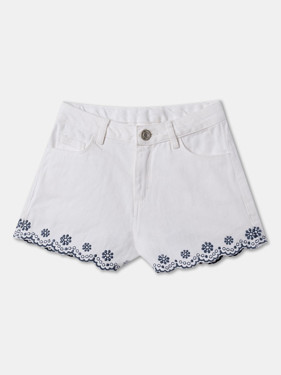 

R&B Girls Denim Shorts, White