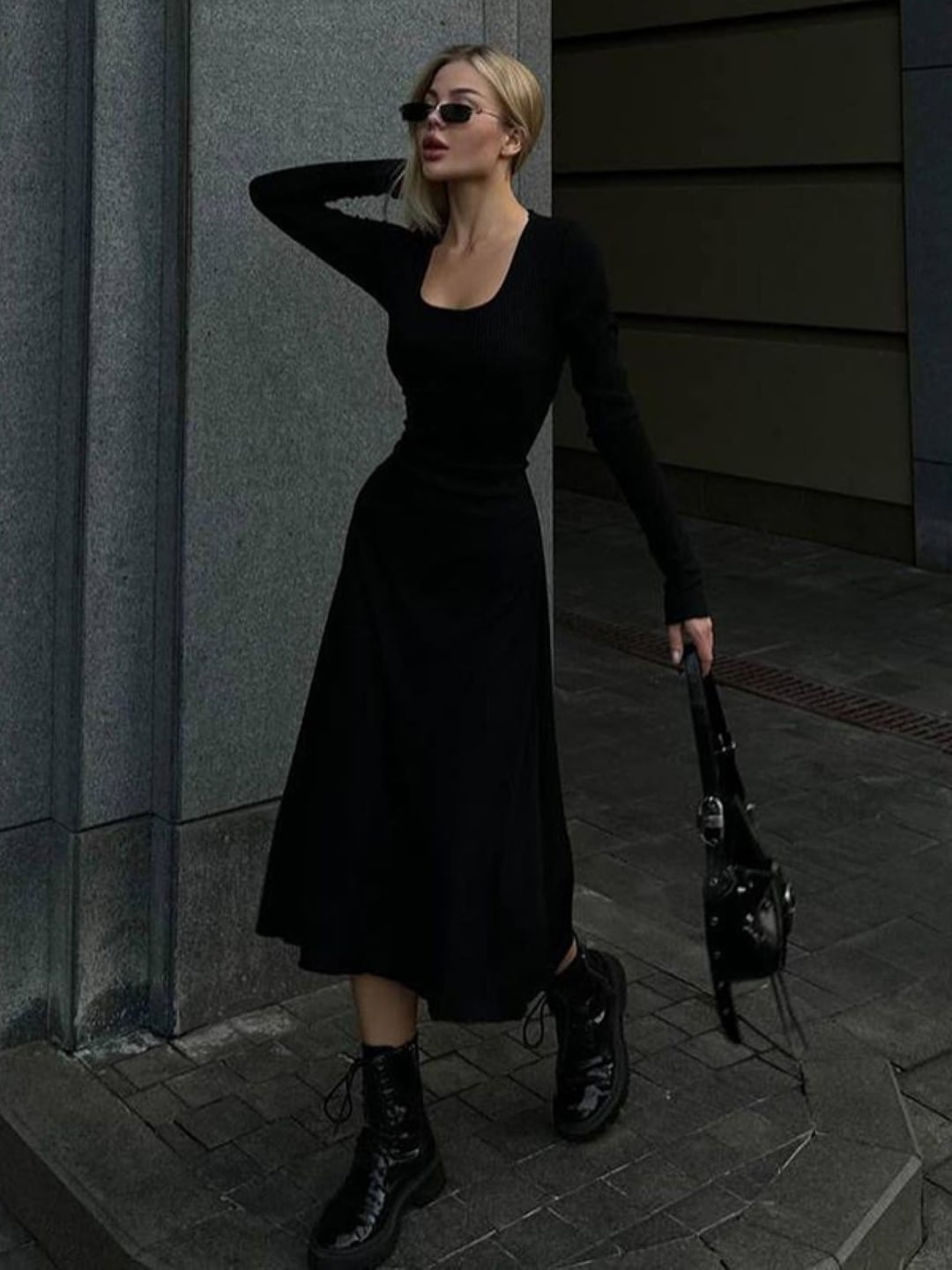 

StyleCast Fit & Flare Midi Dress, Black