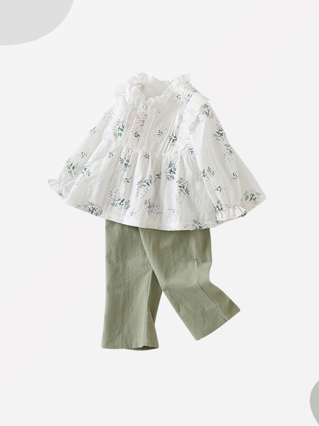 

StyleCast Girls White & Green Printed Top with Trousers