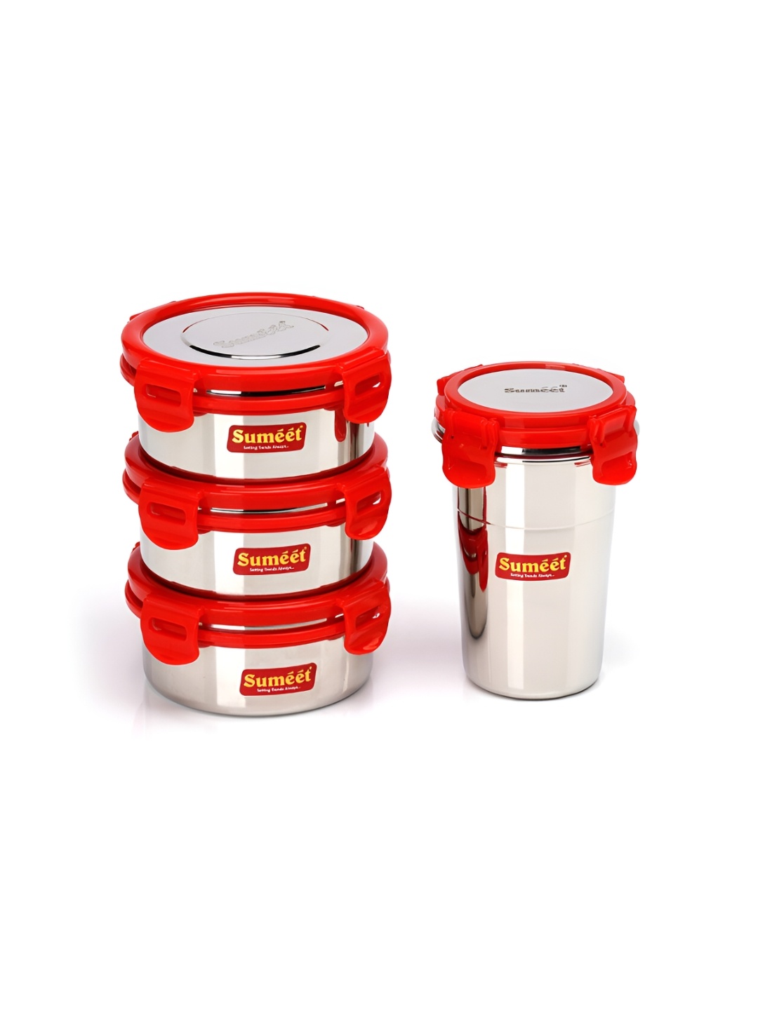 

Sumeet Red Stainless Steel Dishwasher Safe Lunch Box