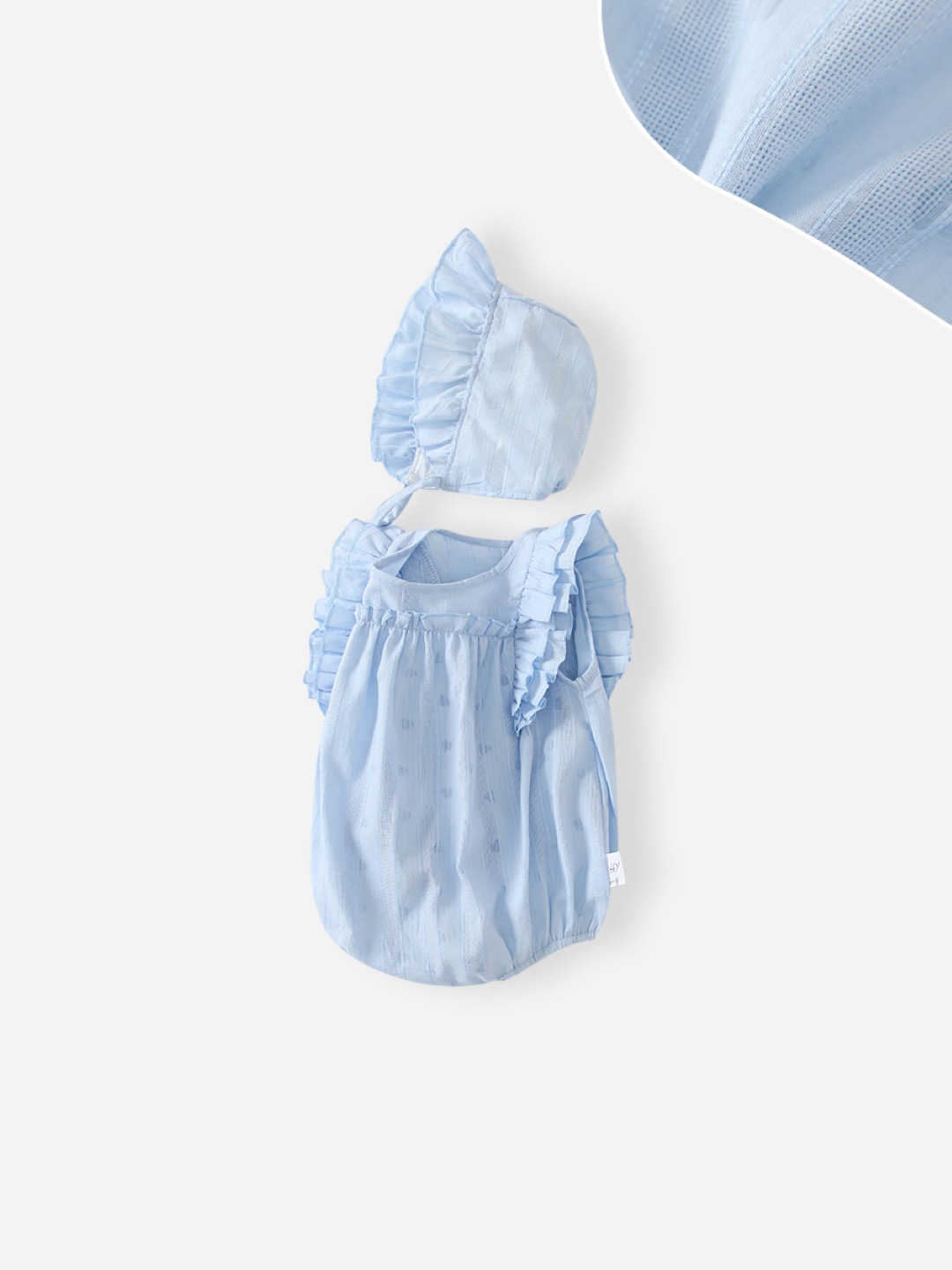 

StyleCast Blue Infants Girls Self-Design Cotton Bodysuit With Cap