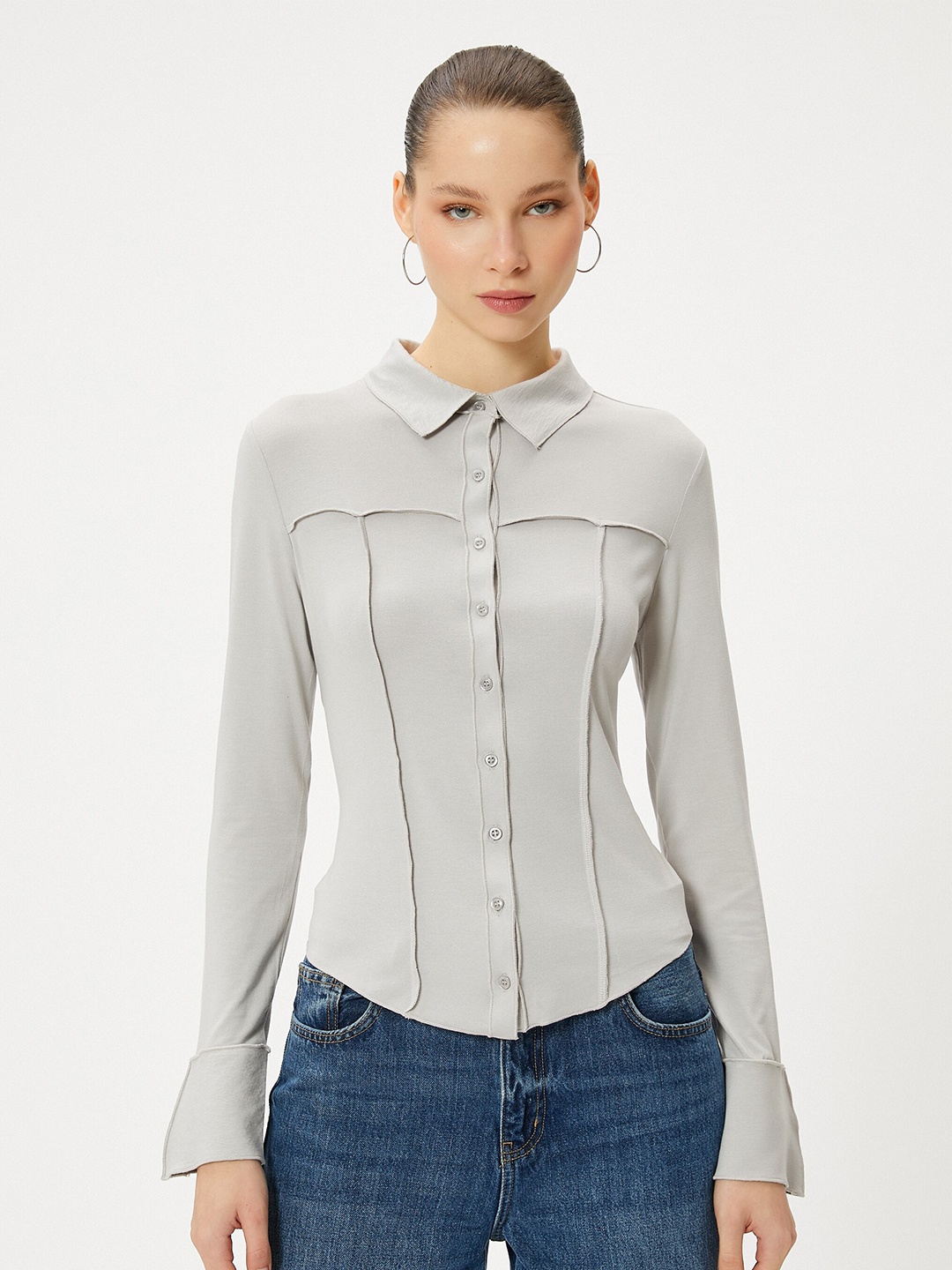 

Koton Shirt Style Top, Grey