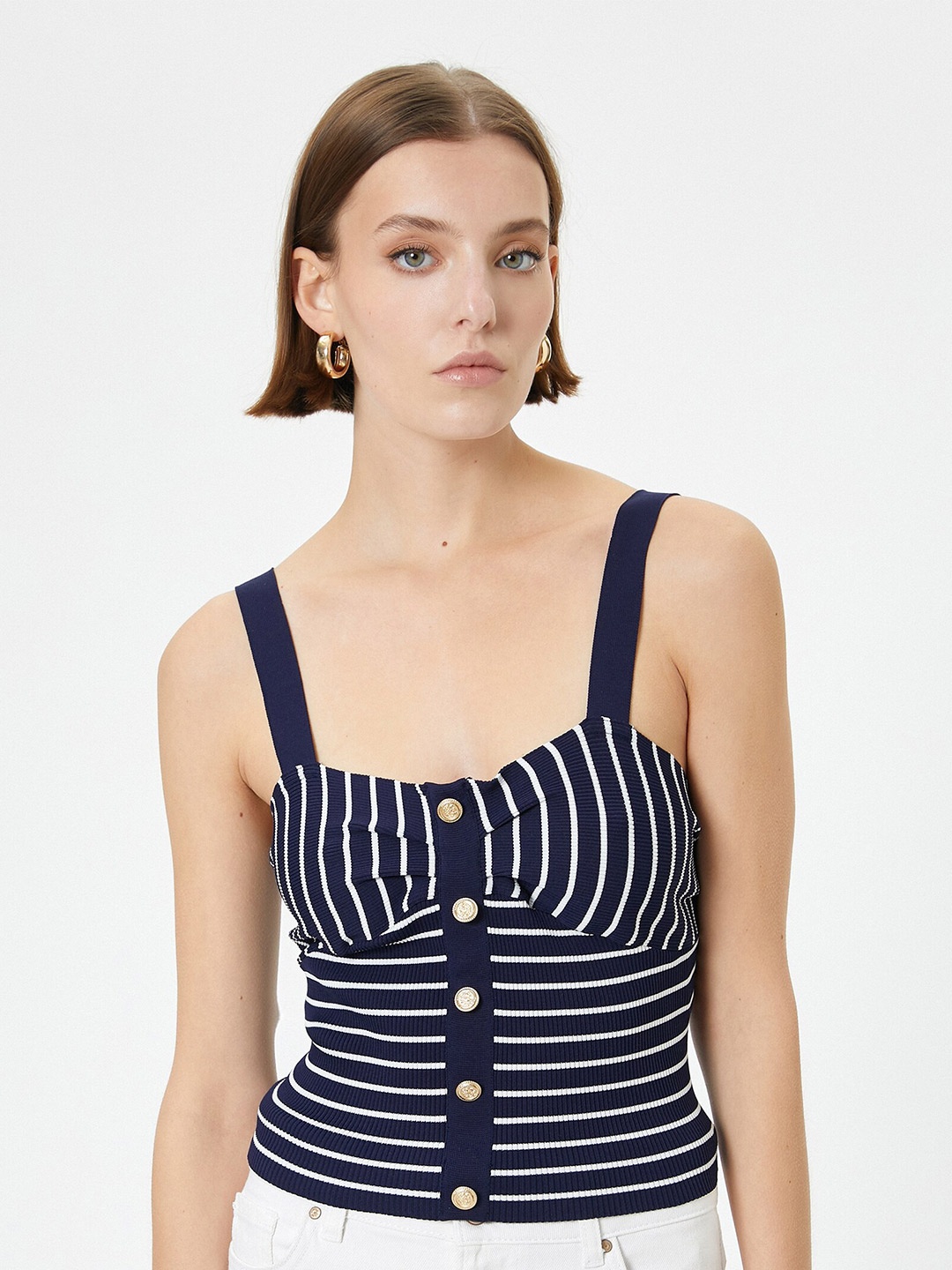 

Koton Striped Top, Navy blue