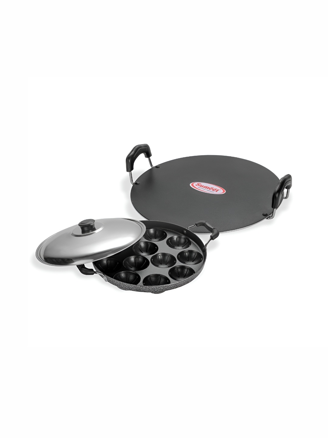 

Sumeet Silver-Toned Aluminium Dishwasher Safe Cookware Set of