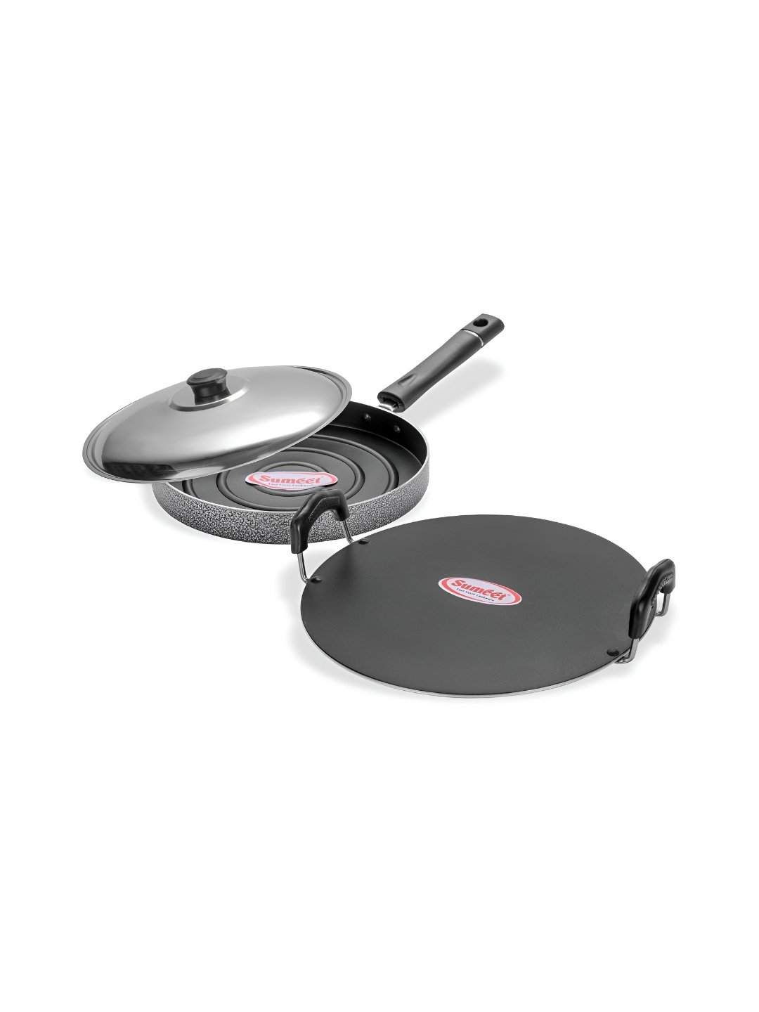 

Sumeet Silver-Toned Aluminium Dishwasher Safe Cookware Set of