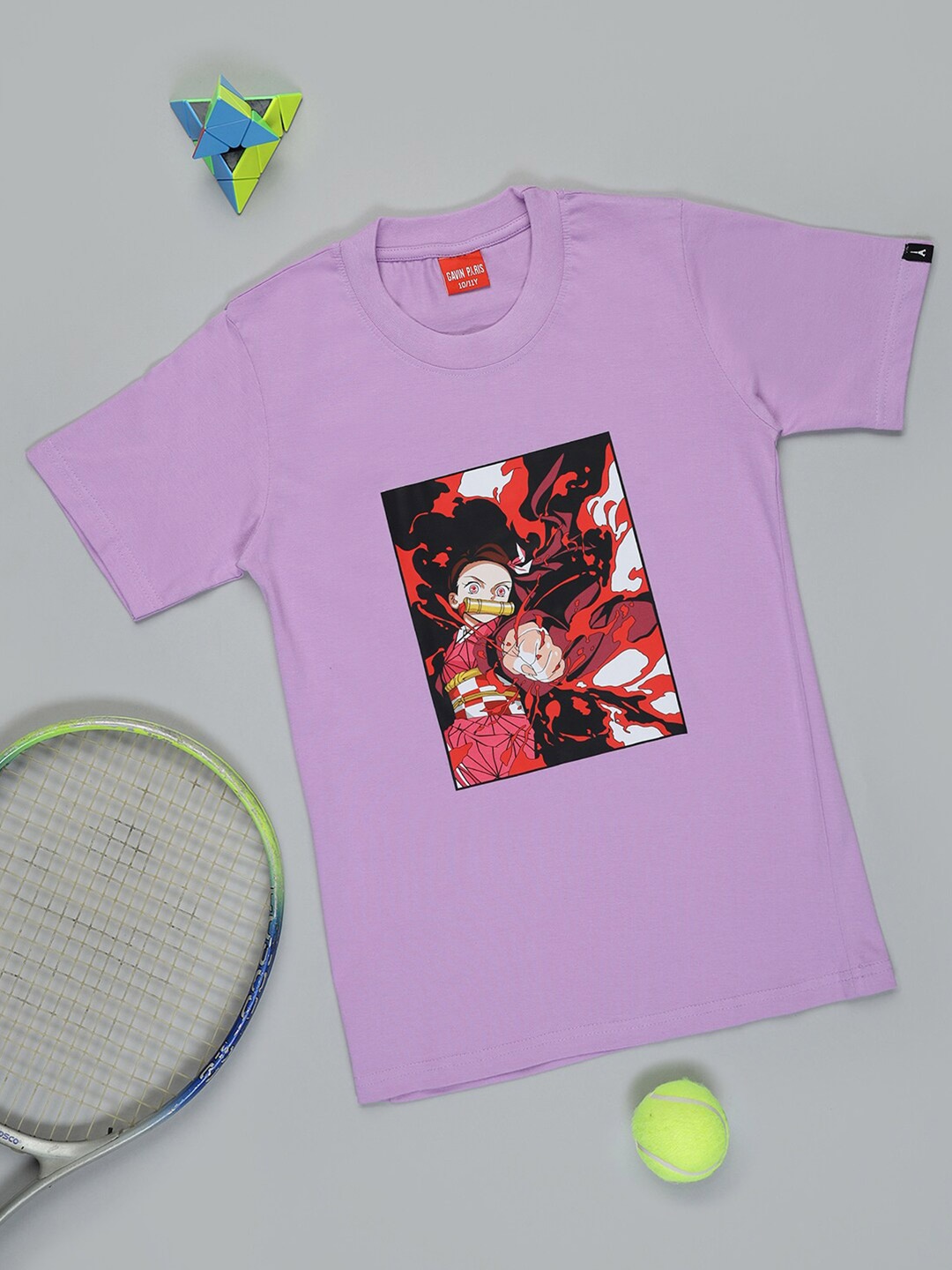 

Gavin Paris Boys Printed Pure Cotton Bio Finish Applique T-shirt, Lavender