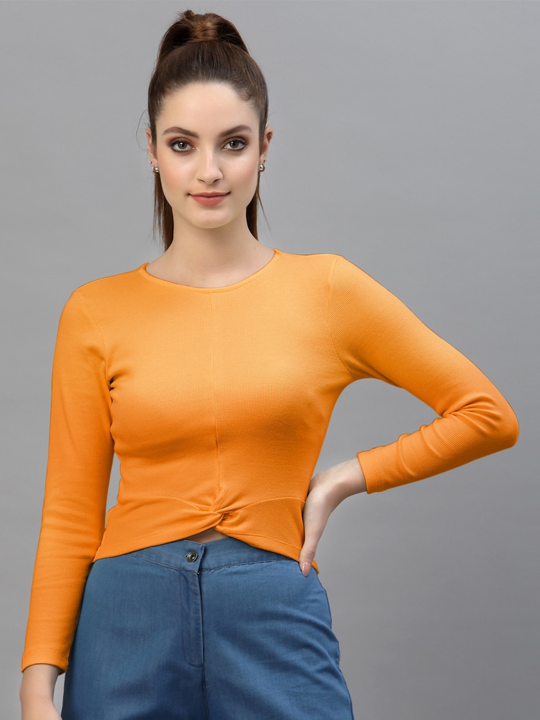 

Friskers Cotton Crop Top, Orange