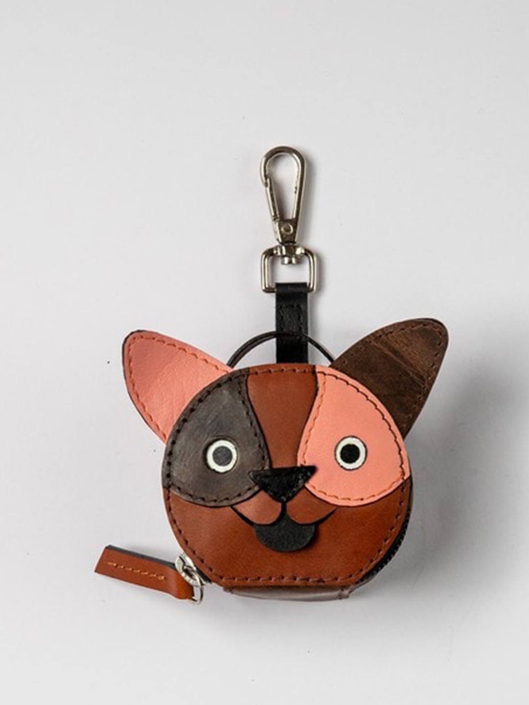 

PERKED Leather Key chain, Brown
