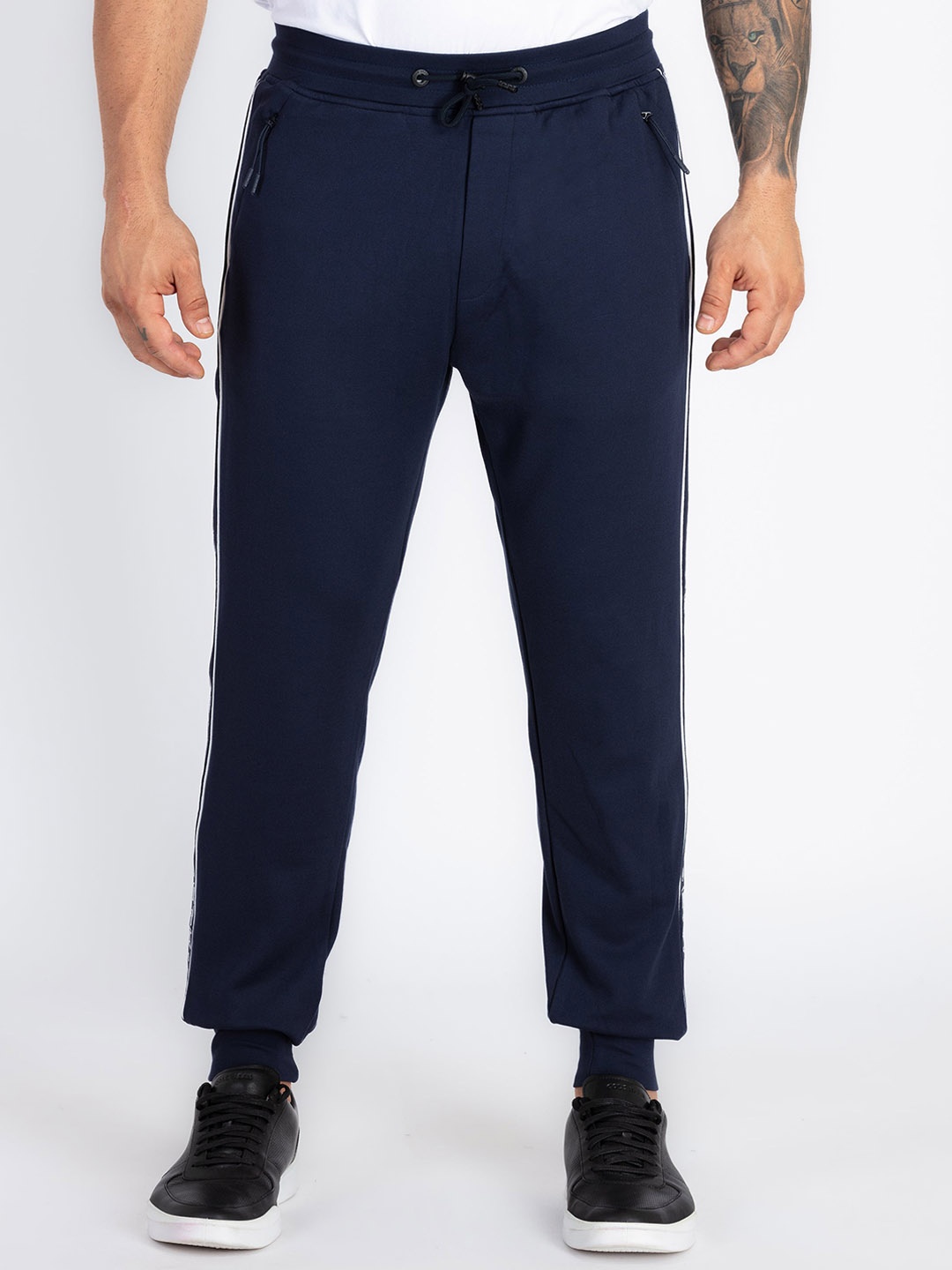 

Status Quo Men Side Pockets Regular Fit Joggers, Navy blue