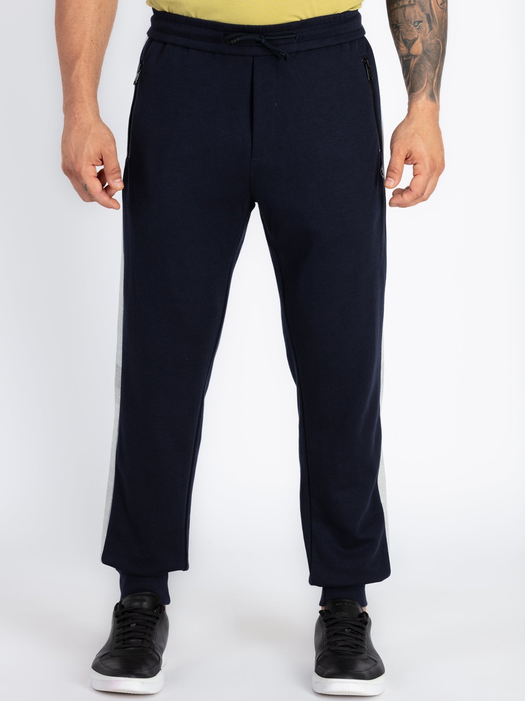 

Status Quo Men Side Pockets Regular Fit Joggers, Navy blue