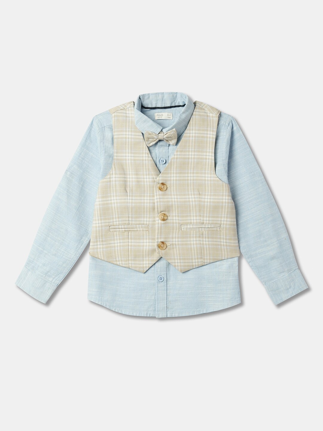 

R&B Boys Opaque Checked Casual Shirt, Blue