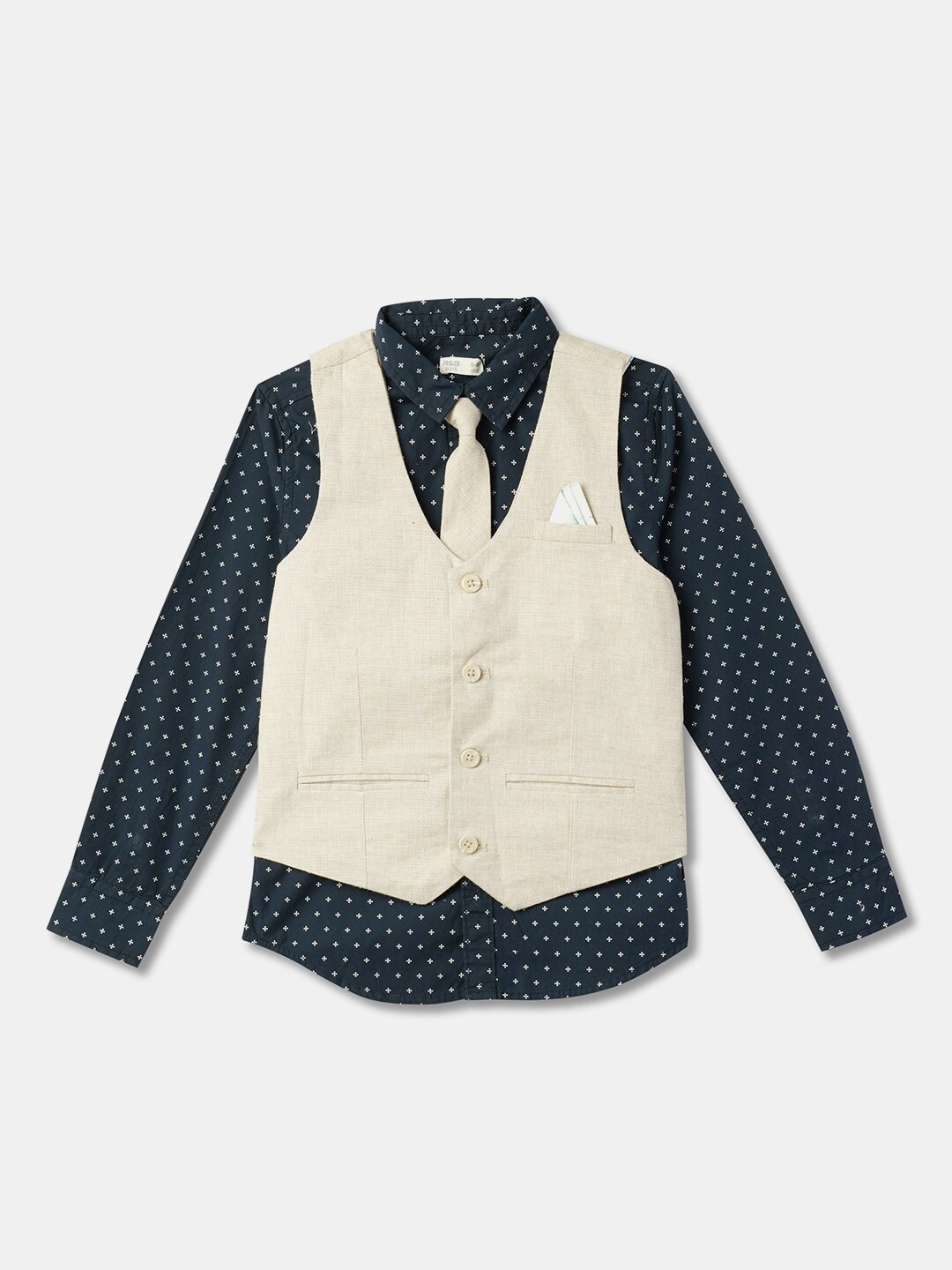 

R&B Boys Opaque Printed Casual Shirt, Multi