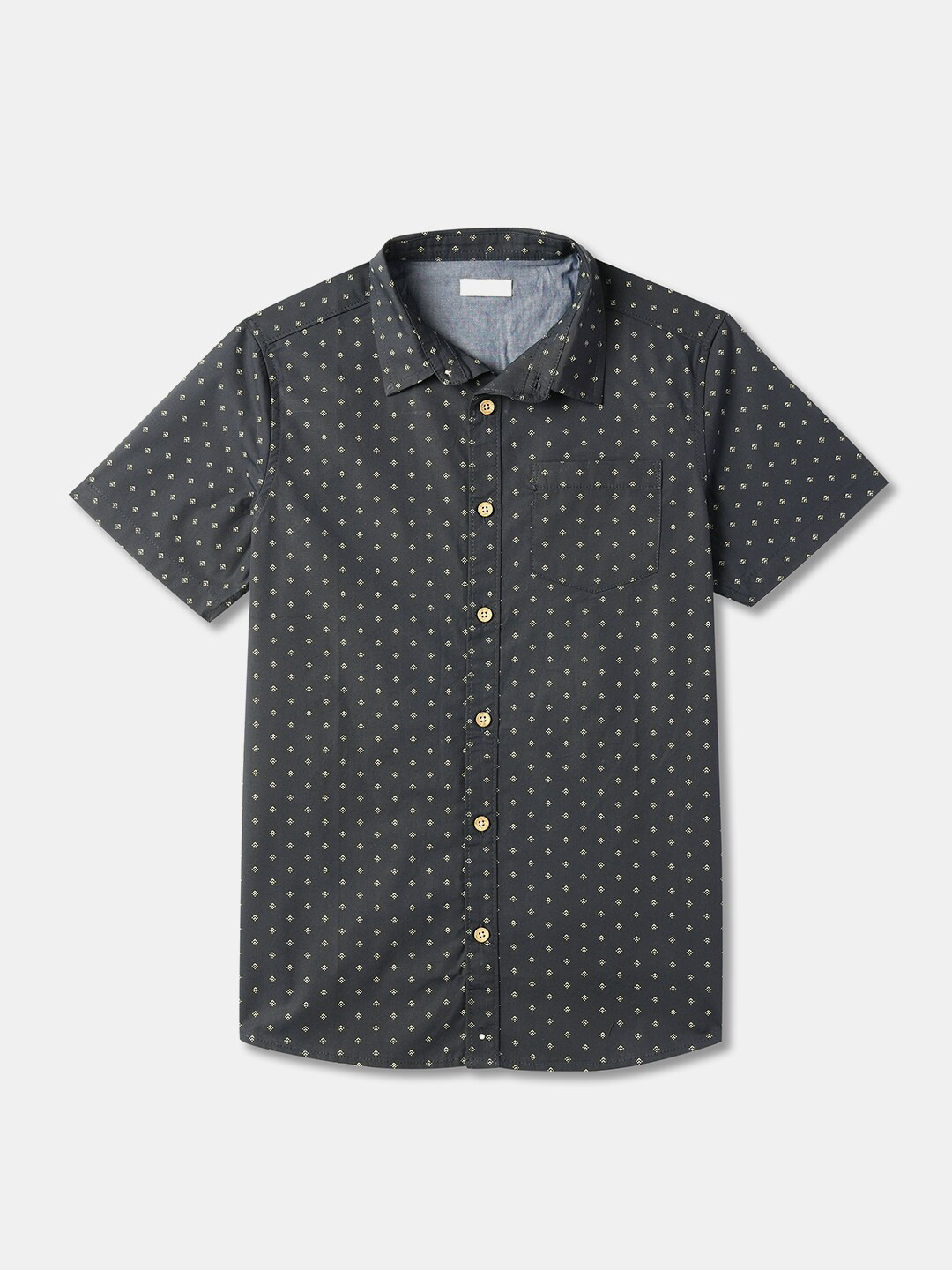 

R&B Boys Opaque Printed Casual Shirt, Blue