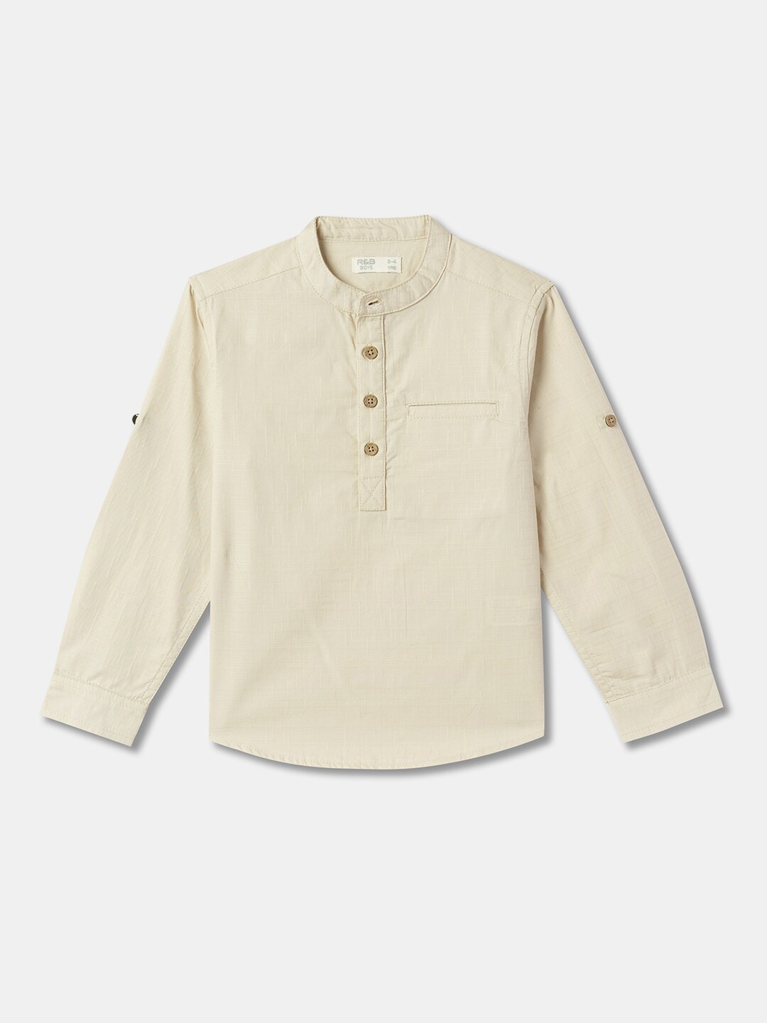 

R&B Boys Opaque Casual Shirt, Beige