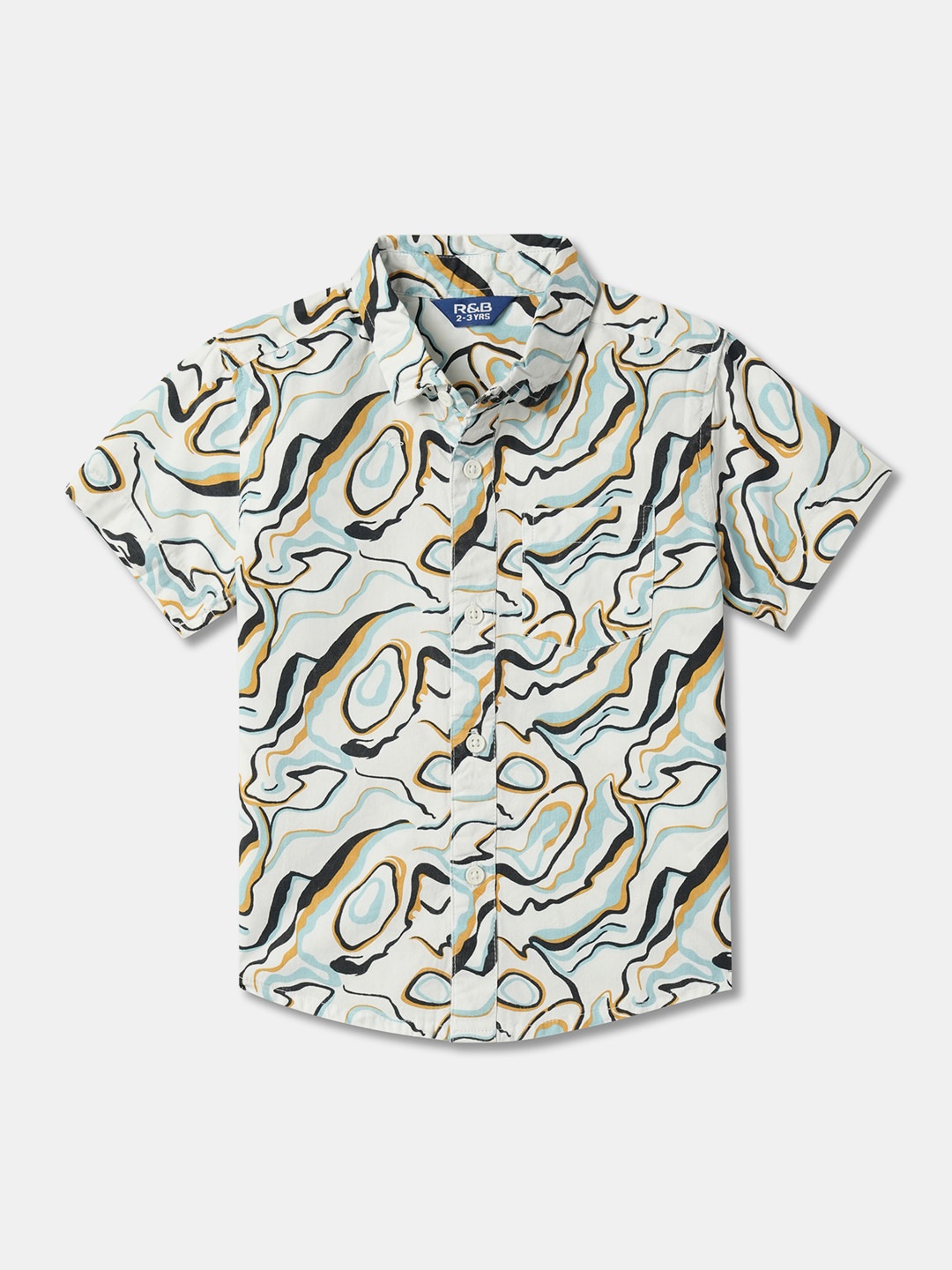 

R&B Boys Opaque Printed Casual Shirt, Multi