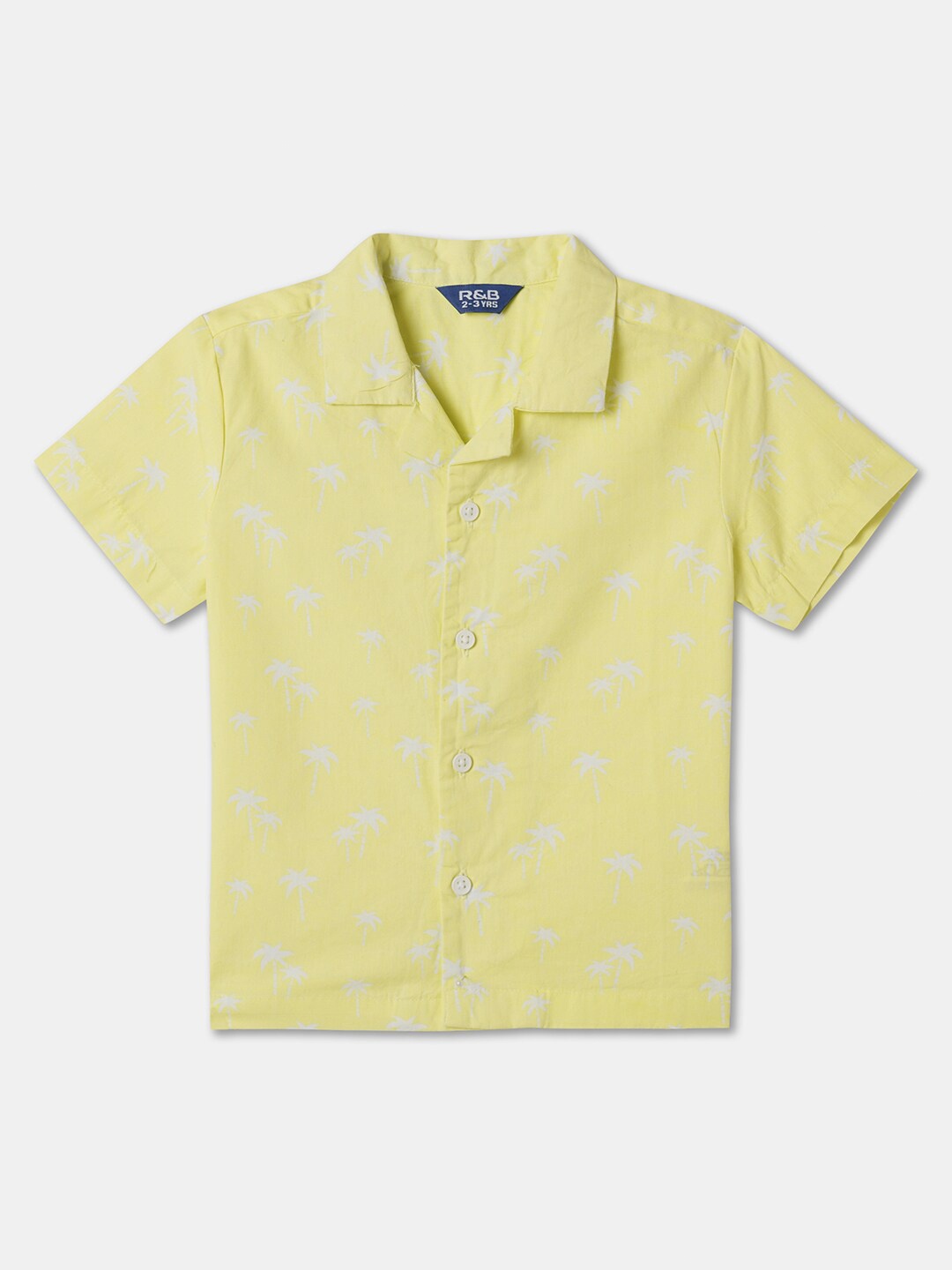 

R&B Boys Floral Opaque Printed Casual Shirt, Yellow