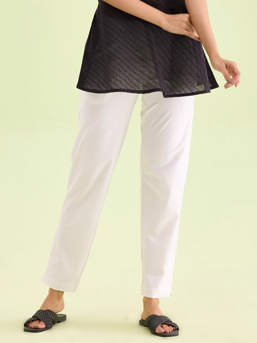 

Go Colors Women Mid-Rise Party Trouser, White