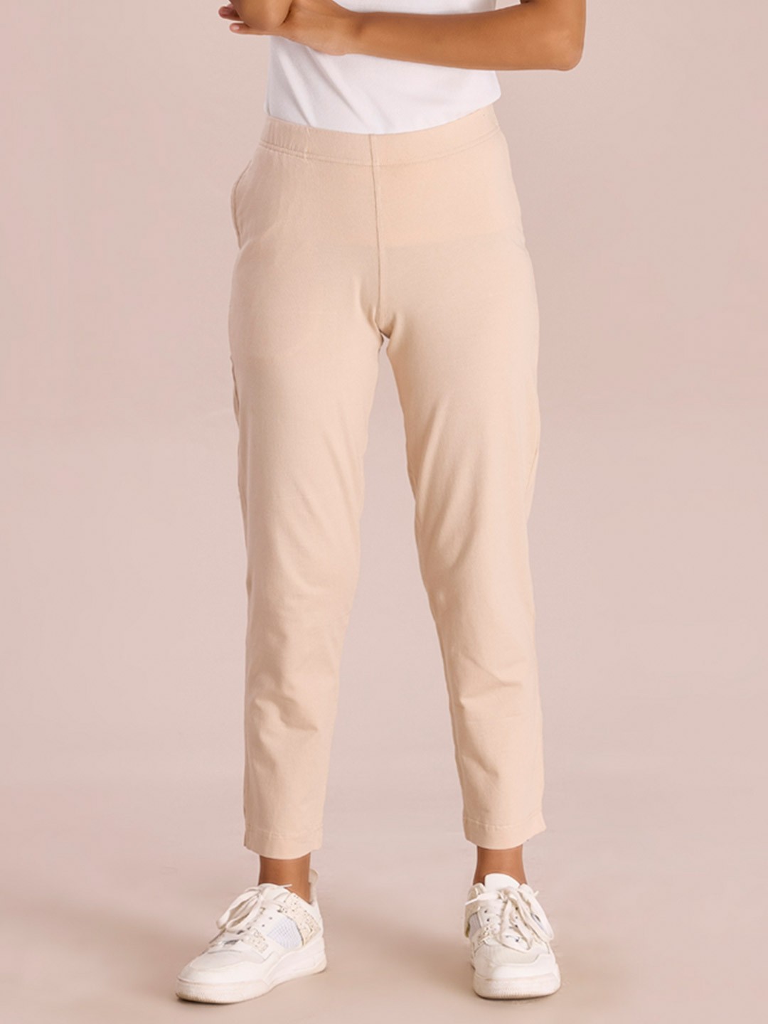

Go Colors Women Trousers, Beige