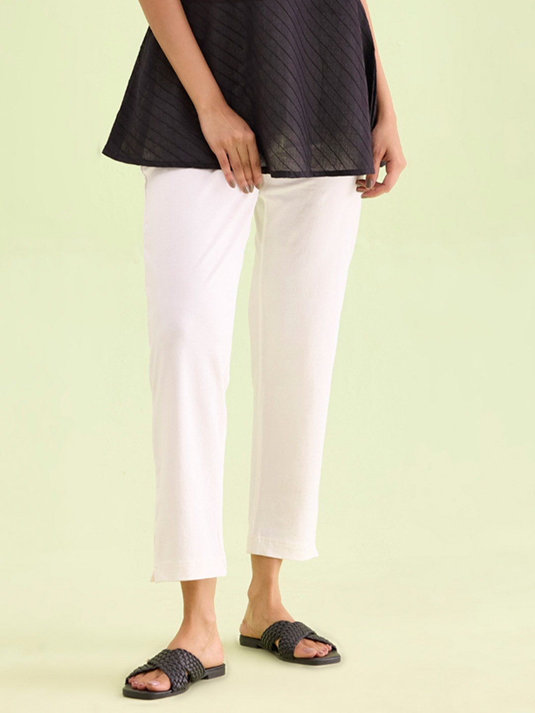 

Go Colors Women Trousers, Cream
