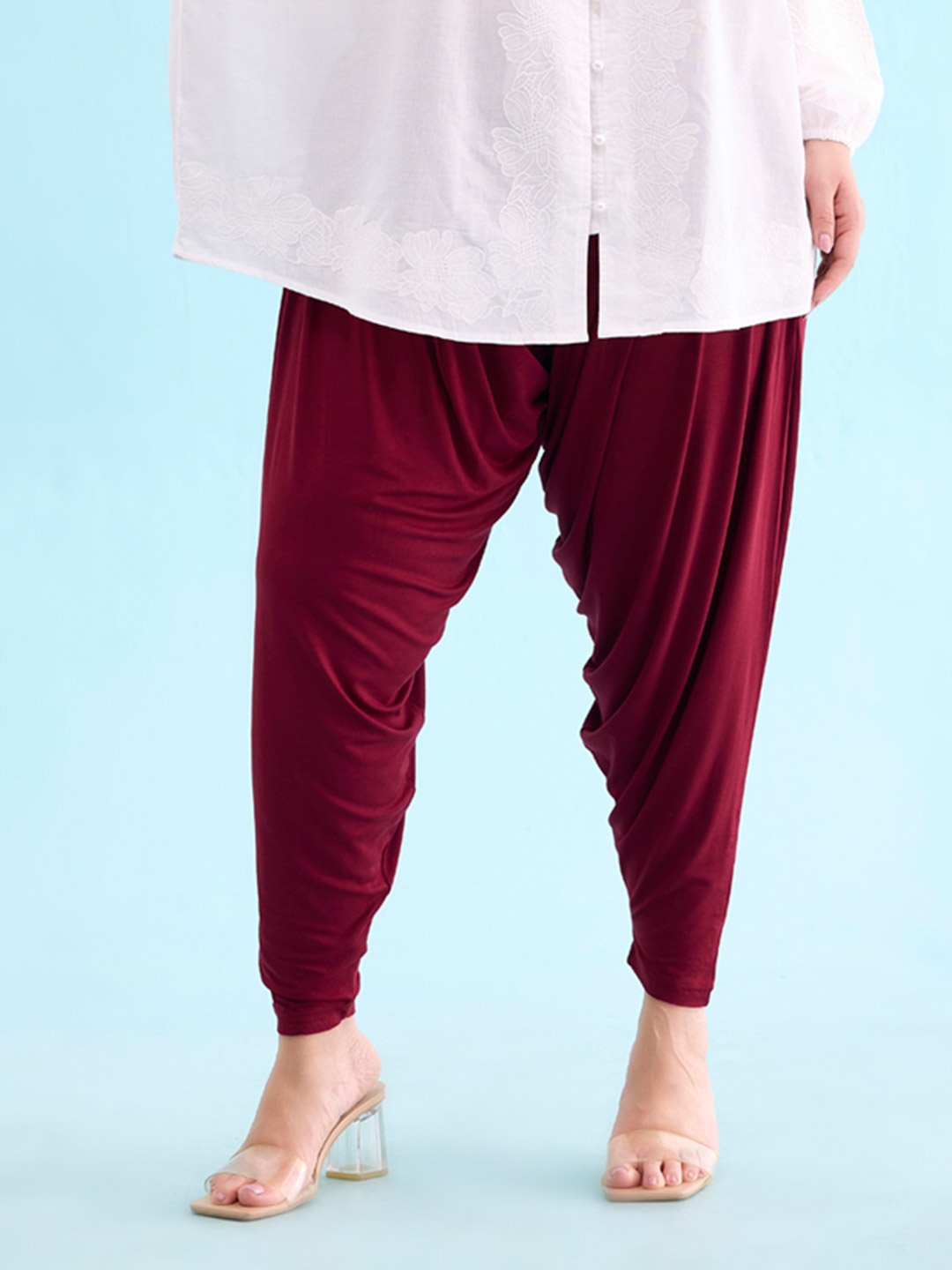 

Go Colors Mid Rise Loose-Fit Patiala, Maroon
