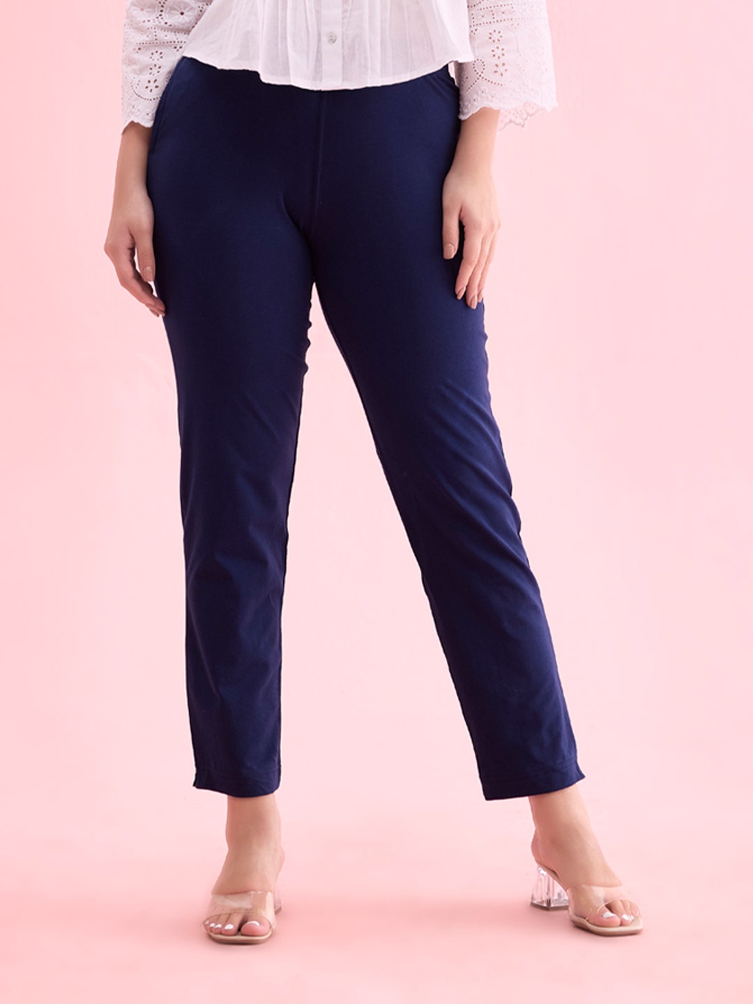 

Go Colors Women Trousers, Navy blue