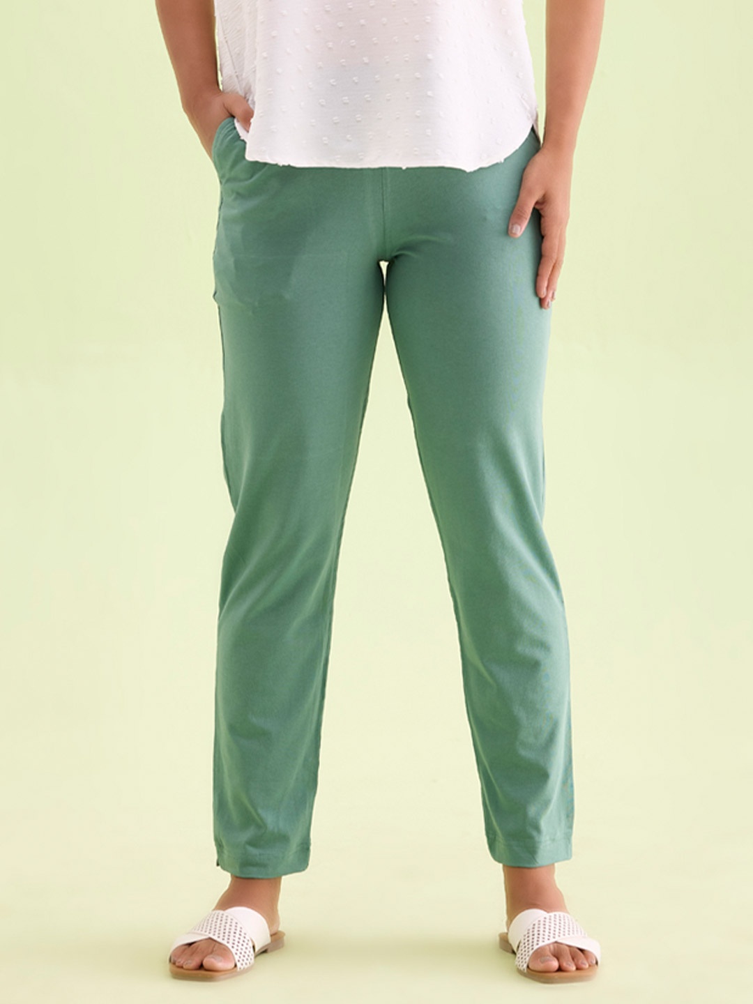 

Go Colors Women Trousers, Green