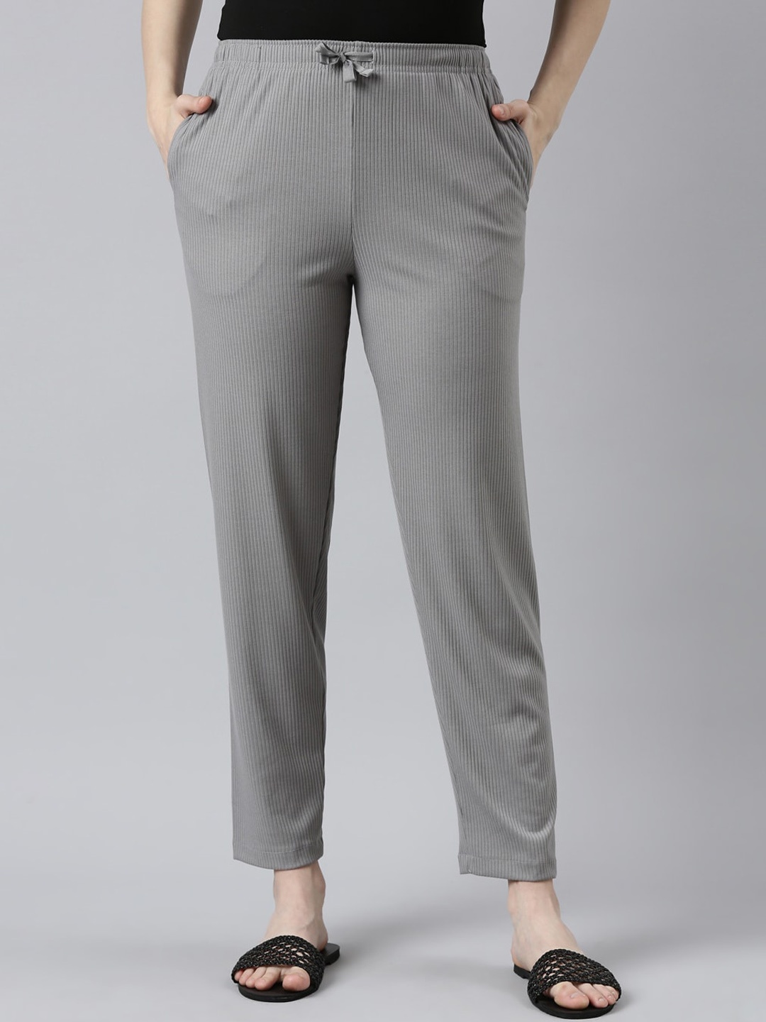 

Go Colors Women Relaxed Loose Fit Trousers, Grey