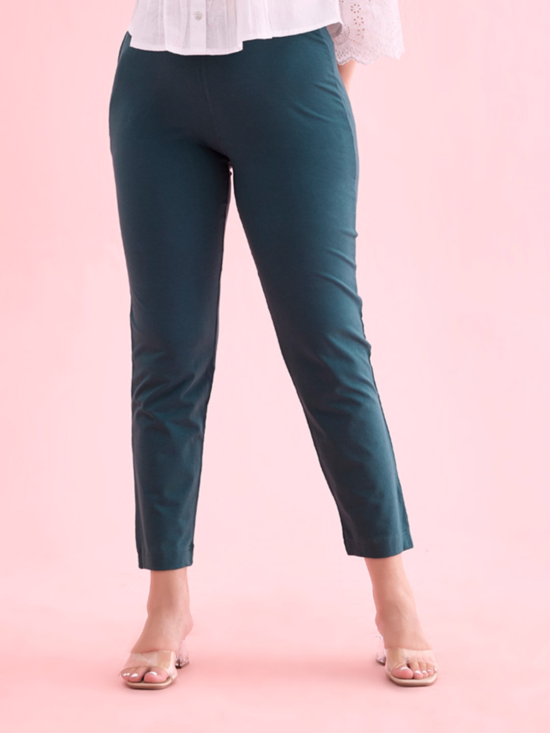 

Go Colors Women Trousers, Teal
