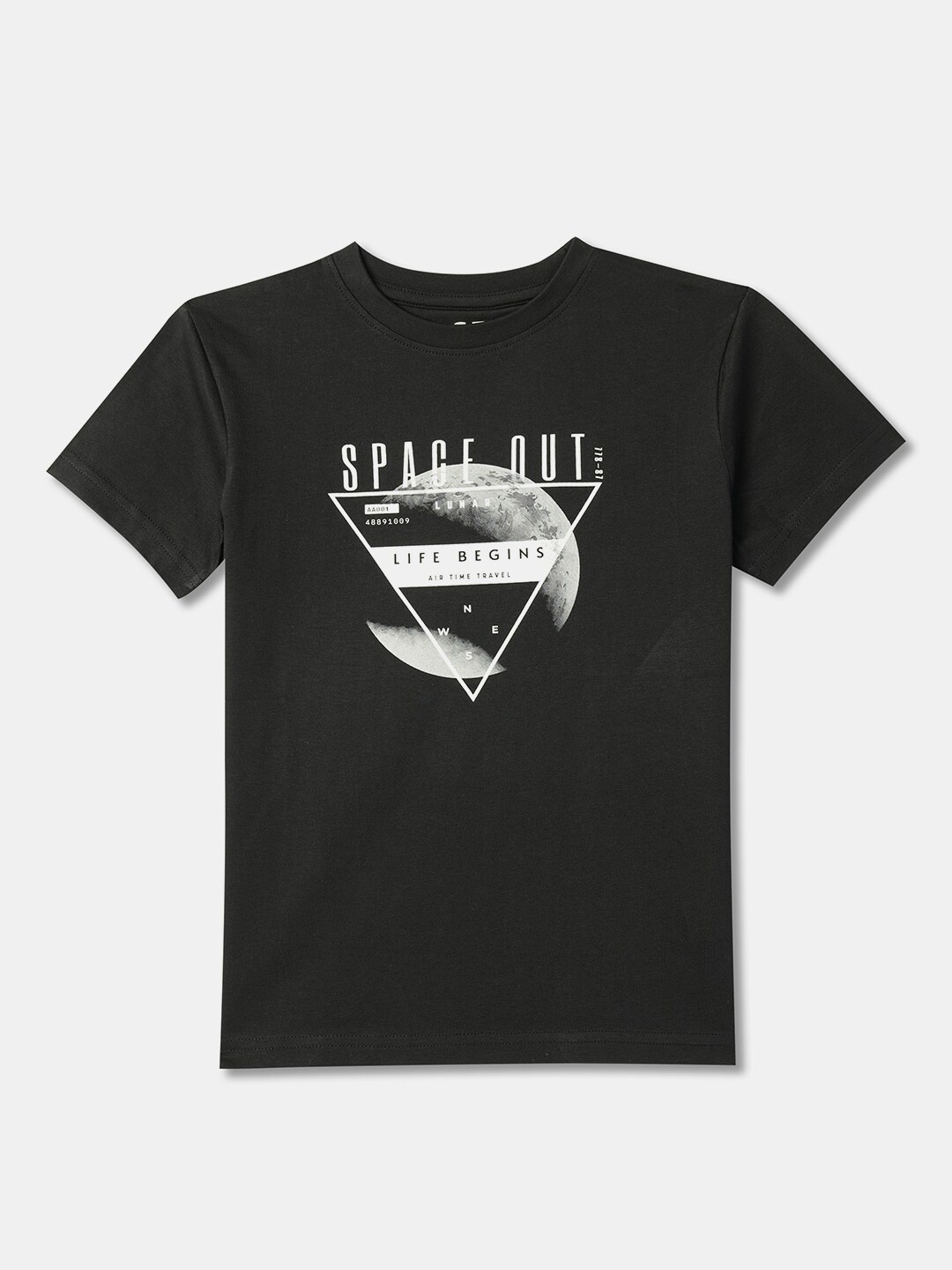 

R&B Boys V-Neck Raw Edge T-shirt, Black