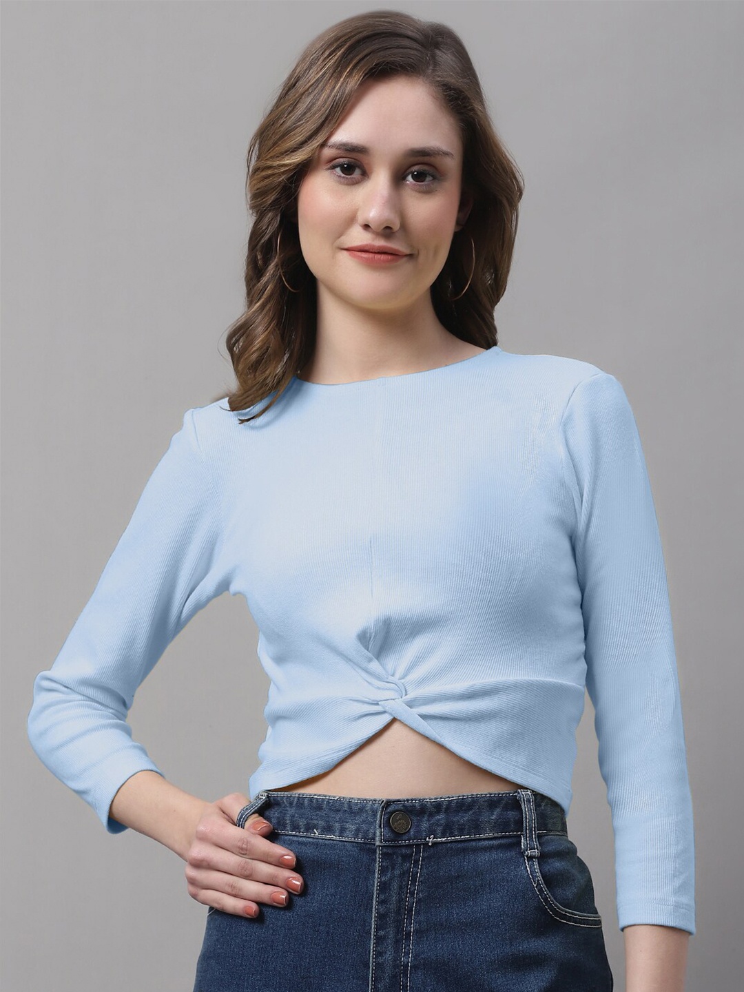 

FBAR Cotton Crop Top, Turquoise blue