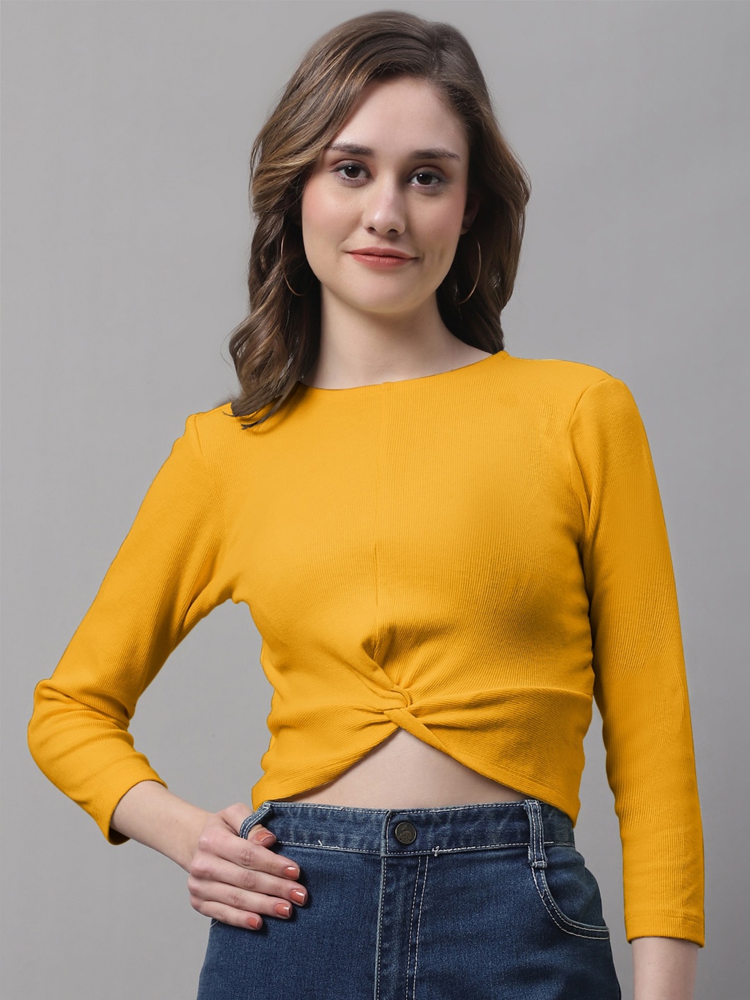 

FBAR Cotton Crop Top, Mustard