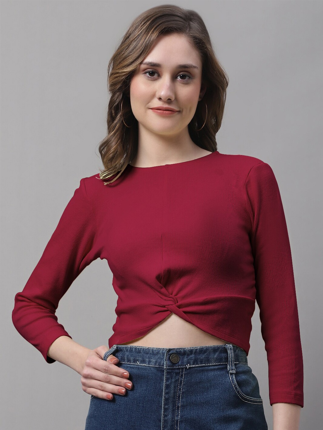 

FBAR Cotton Crop Top, Maroon